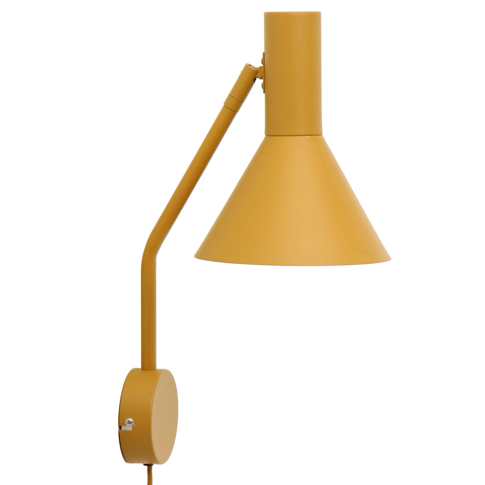 FRANDSEN wandlamp Lyss, lichtbruin, stekker, 42 cm, E27