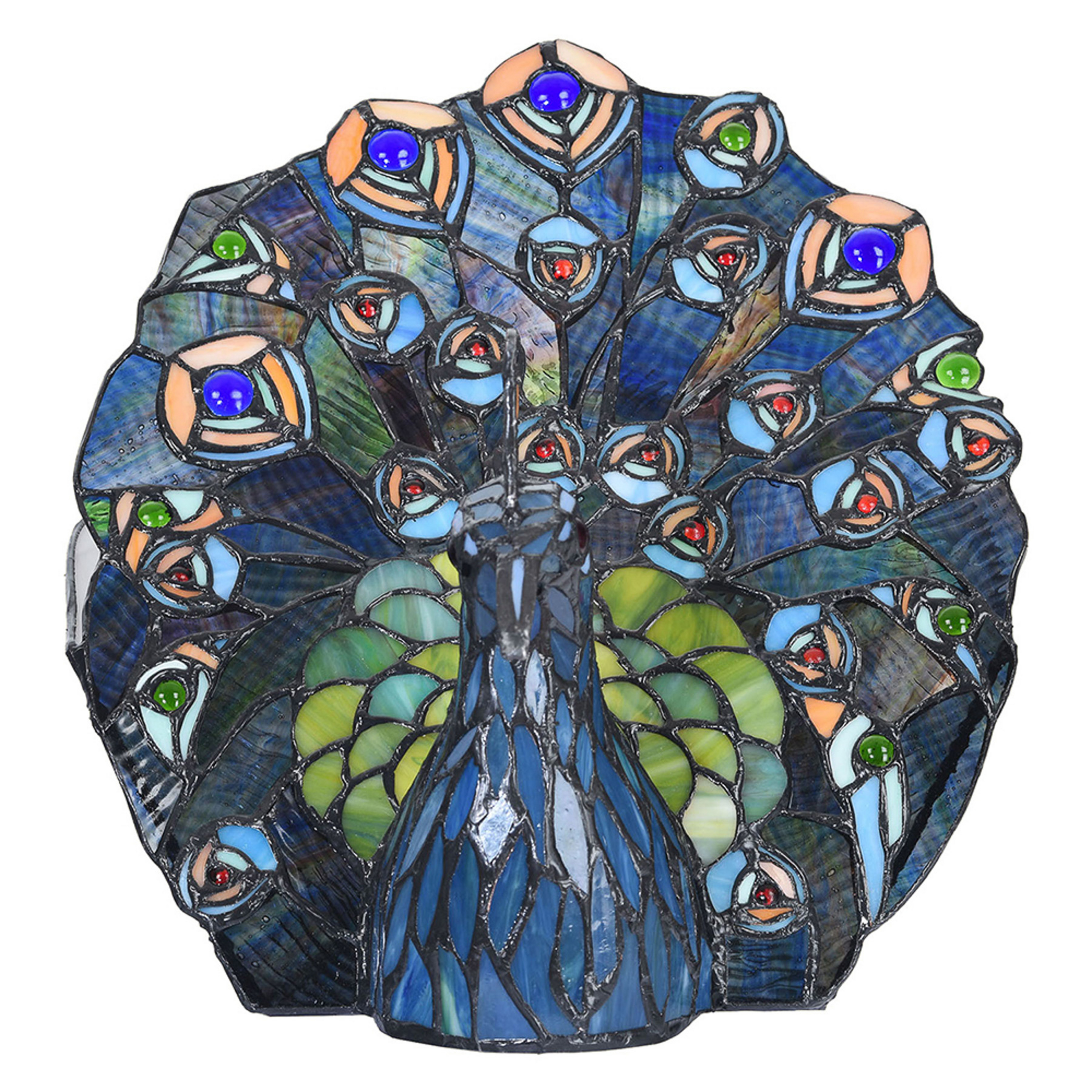 Tischlampe 5LL-6044 Pfau im Tiffany-Look