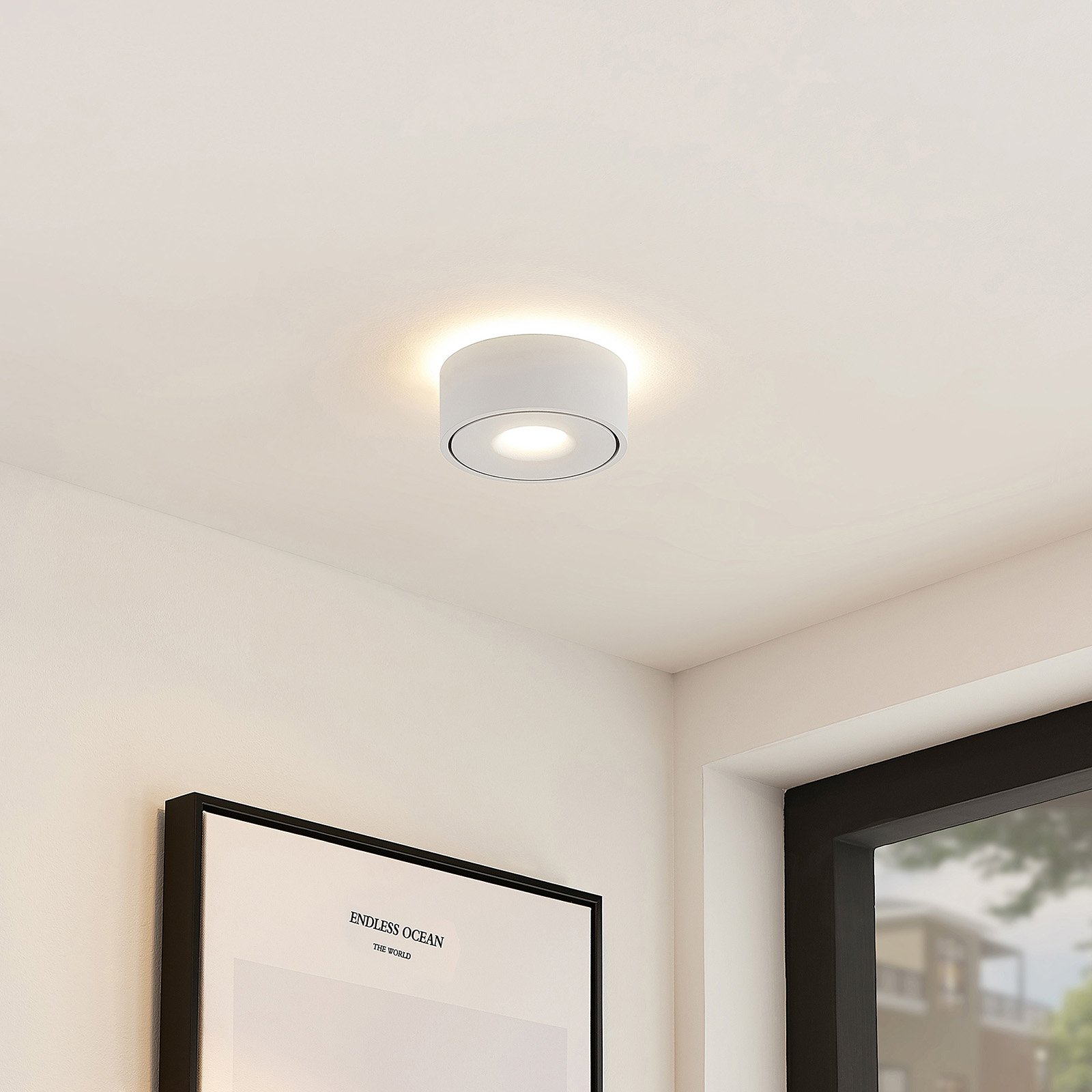 Arcchio LED ceiling lamp Rotari, white, up and down