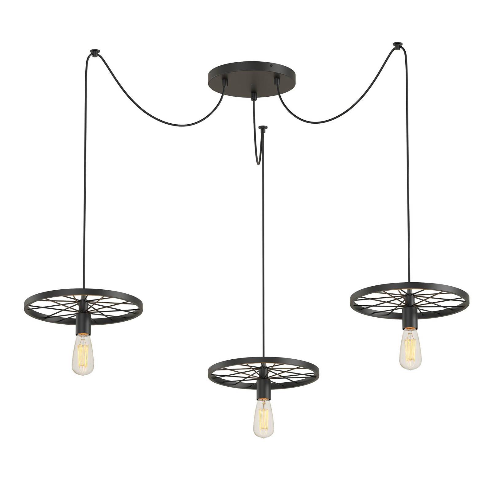 Hanglamp Jan, 3-lamps, zwart
