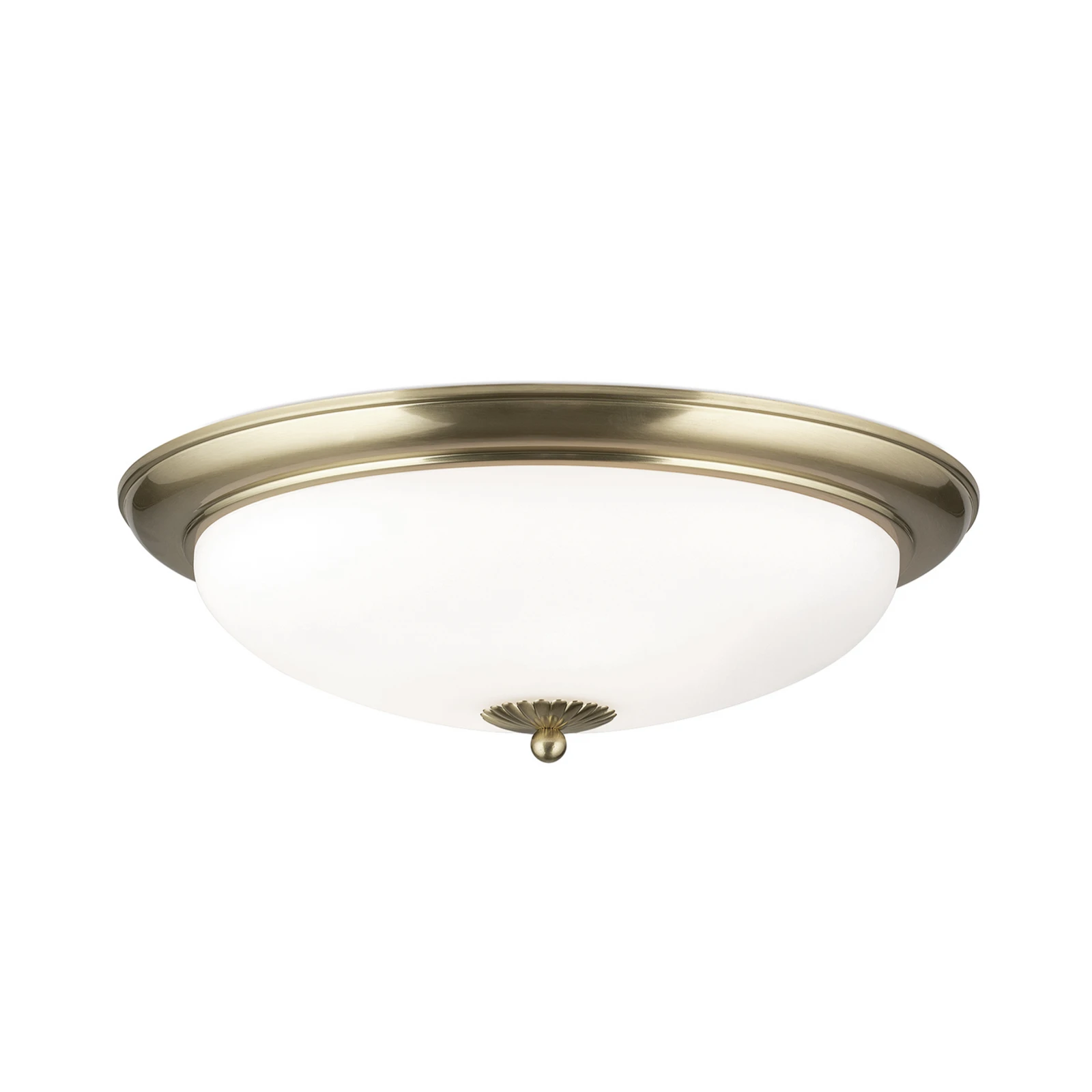 Stropno svjetlo Empire, Ø 48 cm, mesing, staklo opal mat