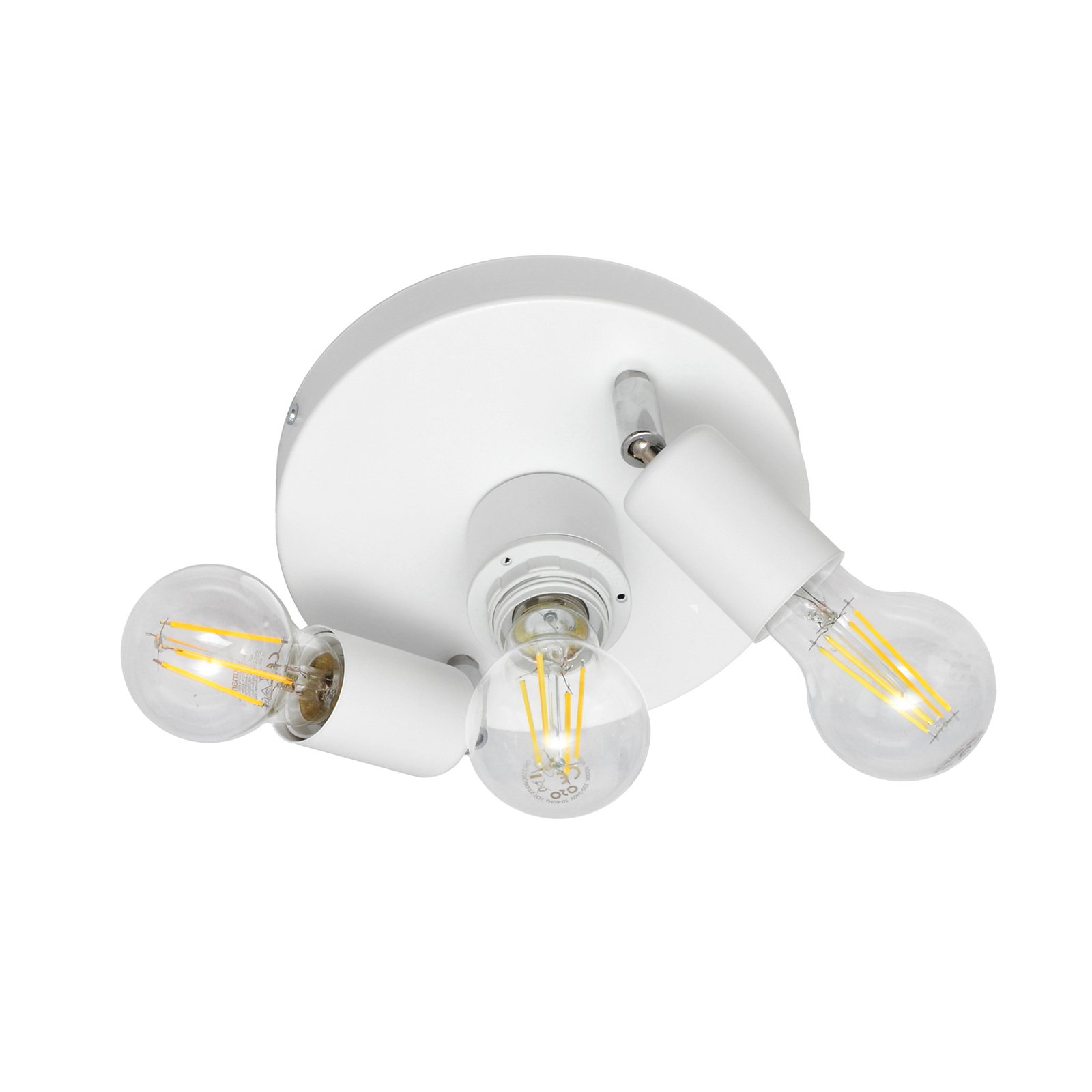 Centro loftslampe, hvid, 3-lys, metal, Ø 19,5 cm
