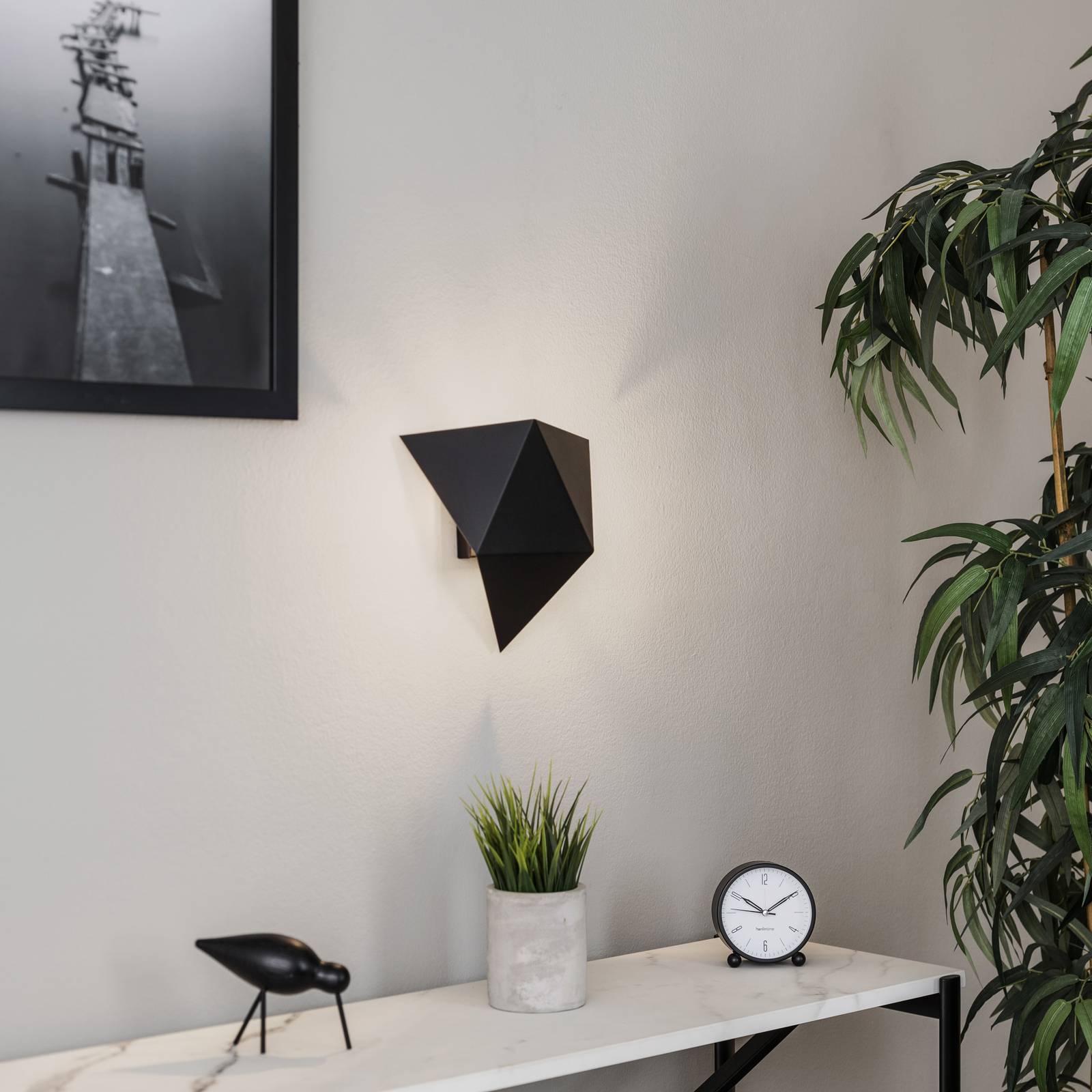 Sollux lighting shield fali lámpa szögletes alakban, fekete