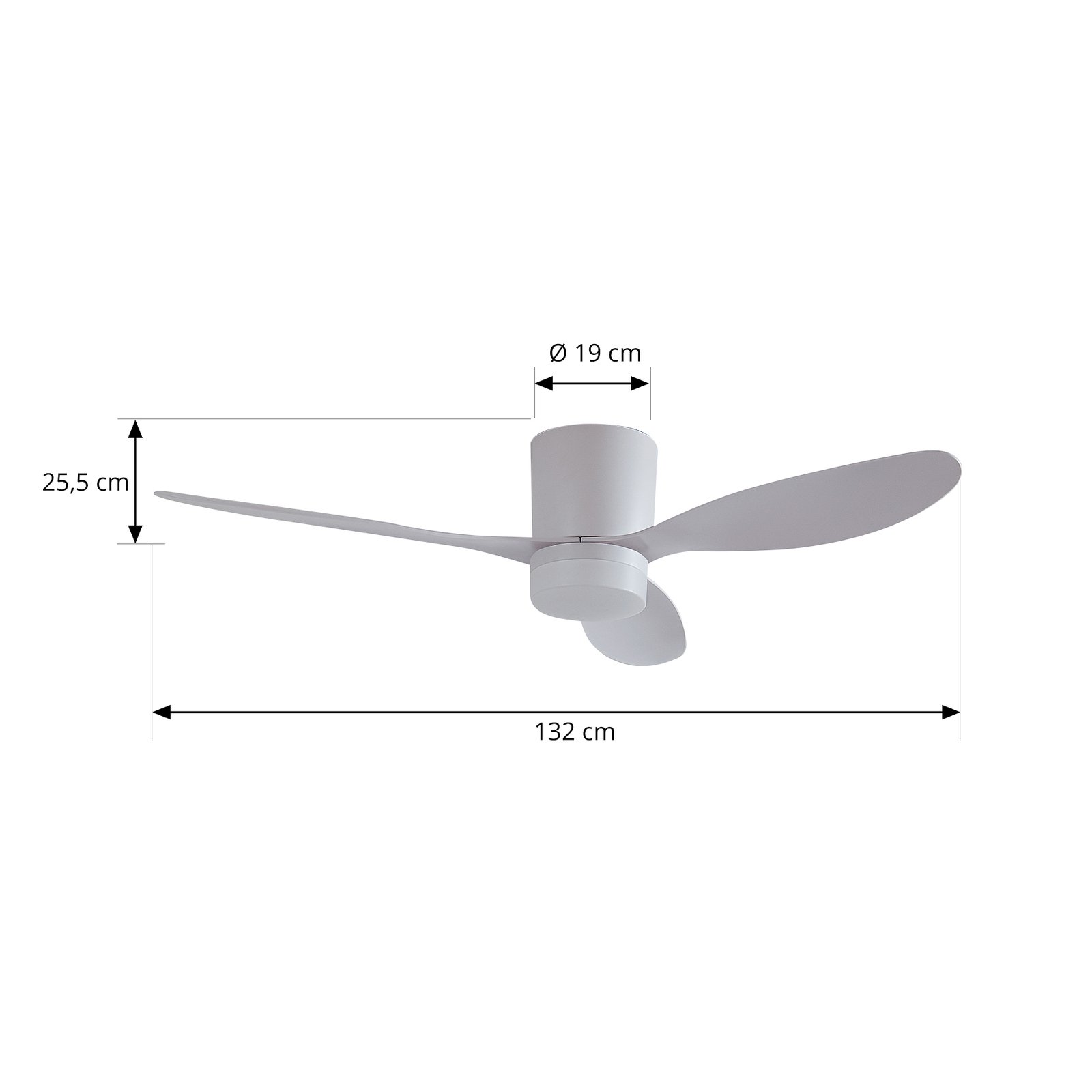 Lucande LED-Deckenventilator Kayu, weiß, DC, leise, Ø 132 cm