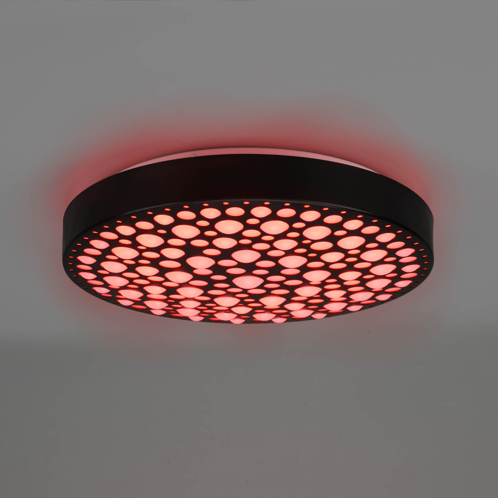Chizu-LED-kattovalaisin Ø40,5cm himmen. RGB musta