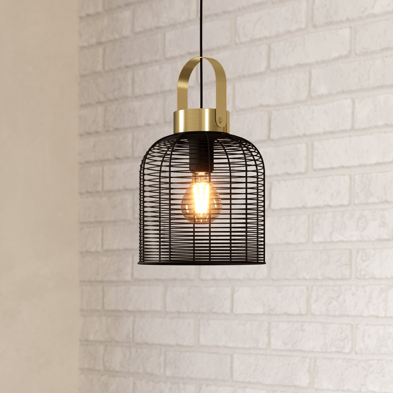 EGLO Roundham lampă suspendată diametru 22 cm - Camera de zi / sufragerie - negru alamă - Metal