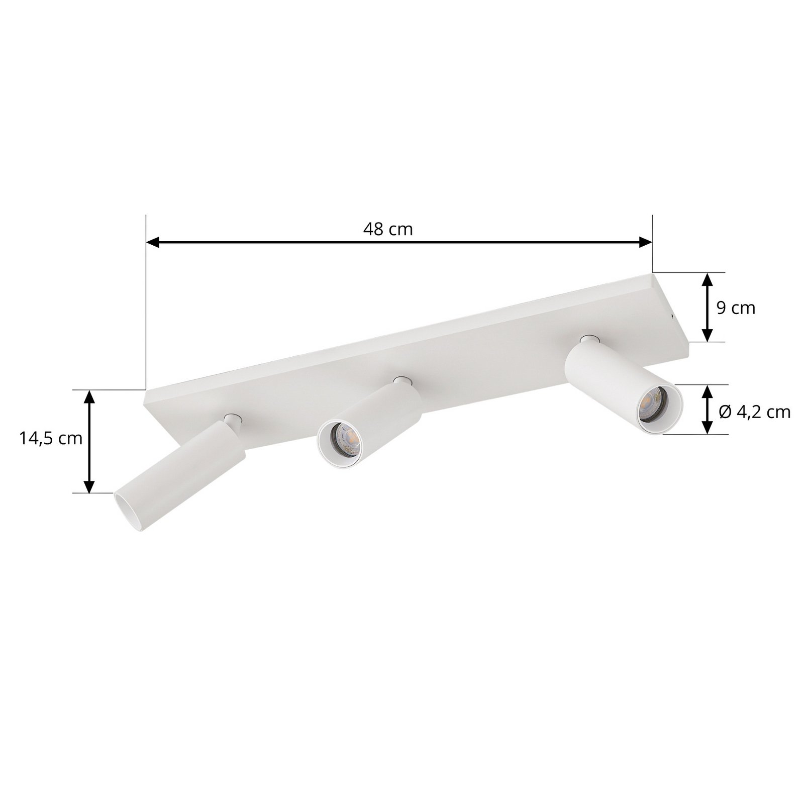 Arcchio Brinja Slim ceiling spotlight, white, 3-bulb, GU10 MR11