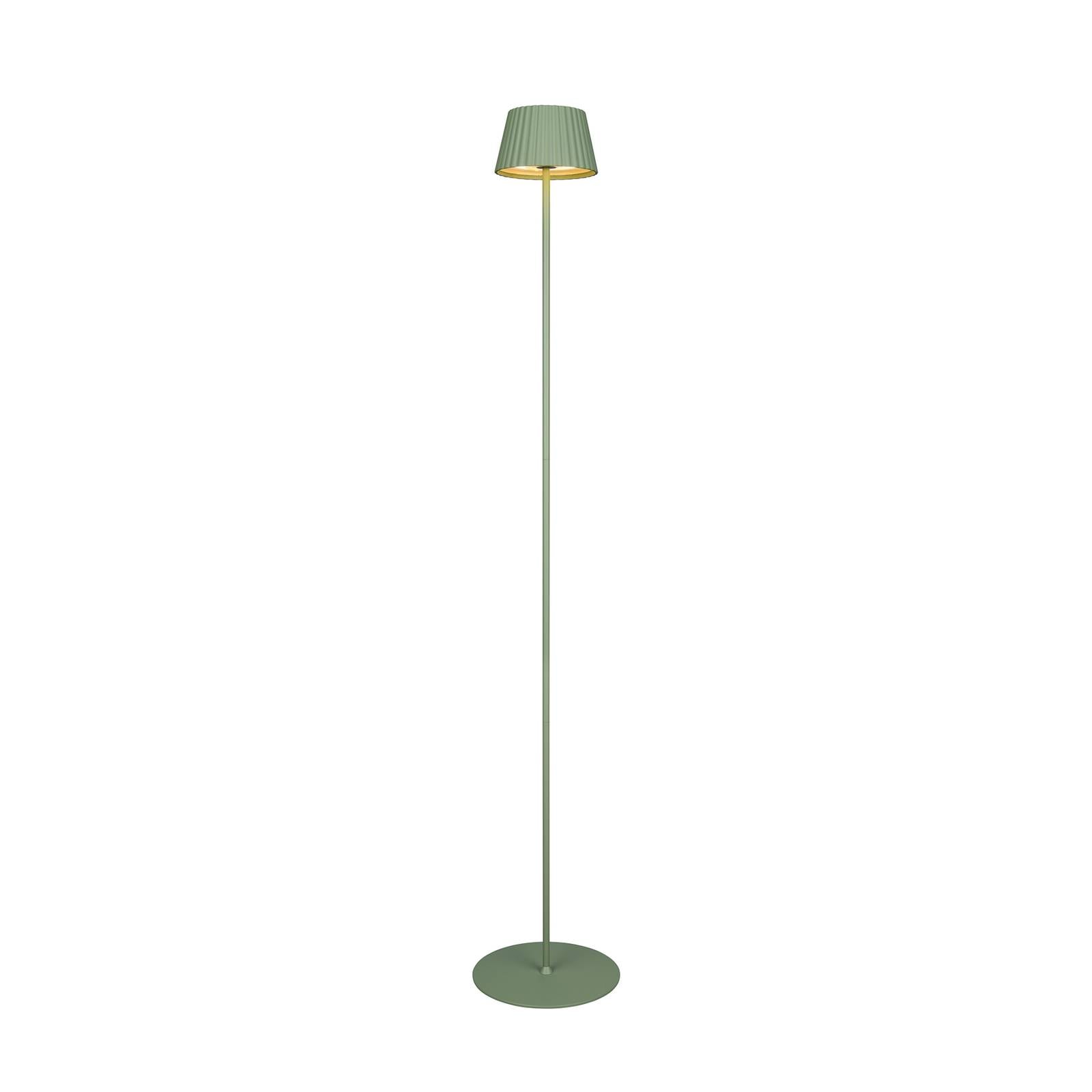 LED-Akku-Stehlampe Suarez, grün, Höhe 123 cm, Metall