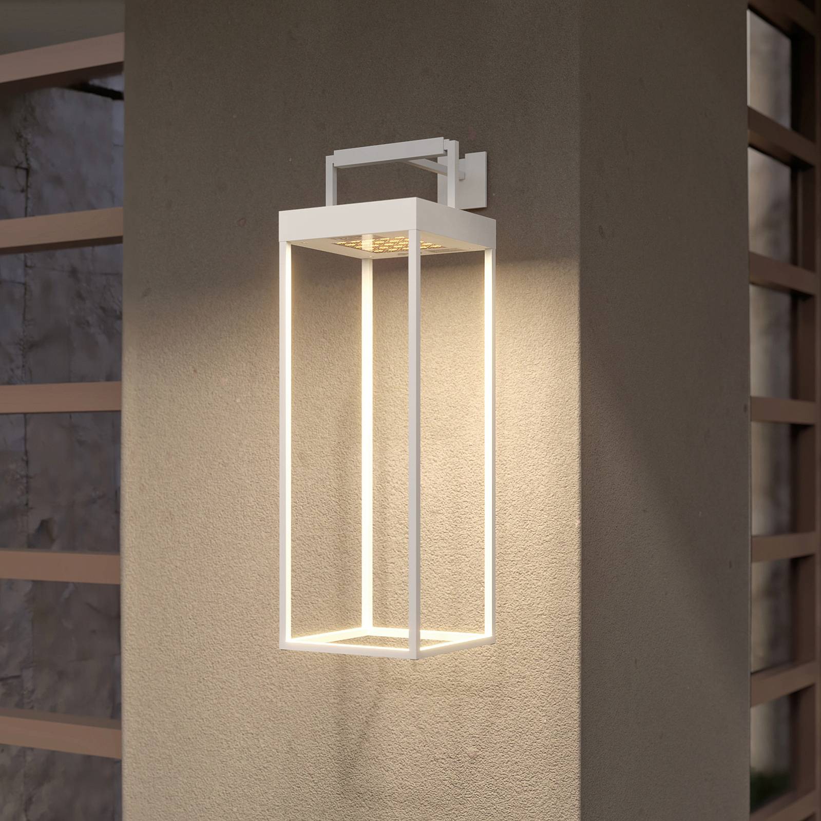 Lucande Lynzy LED-Solarleuchte, weiß, 58,3 cm