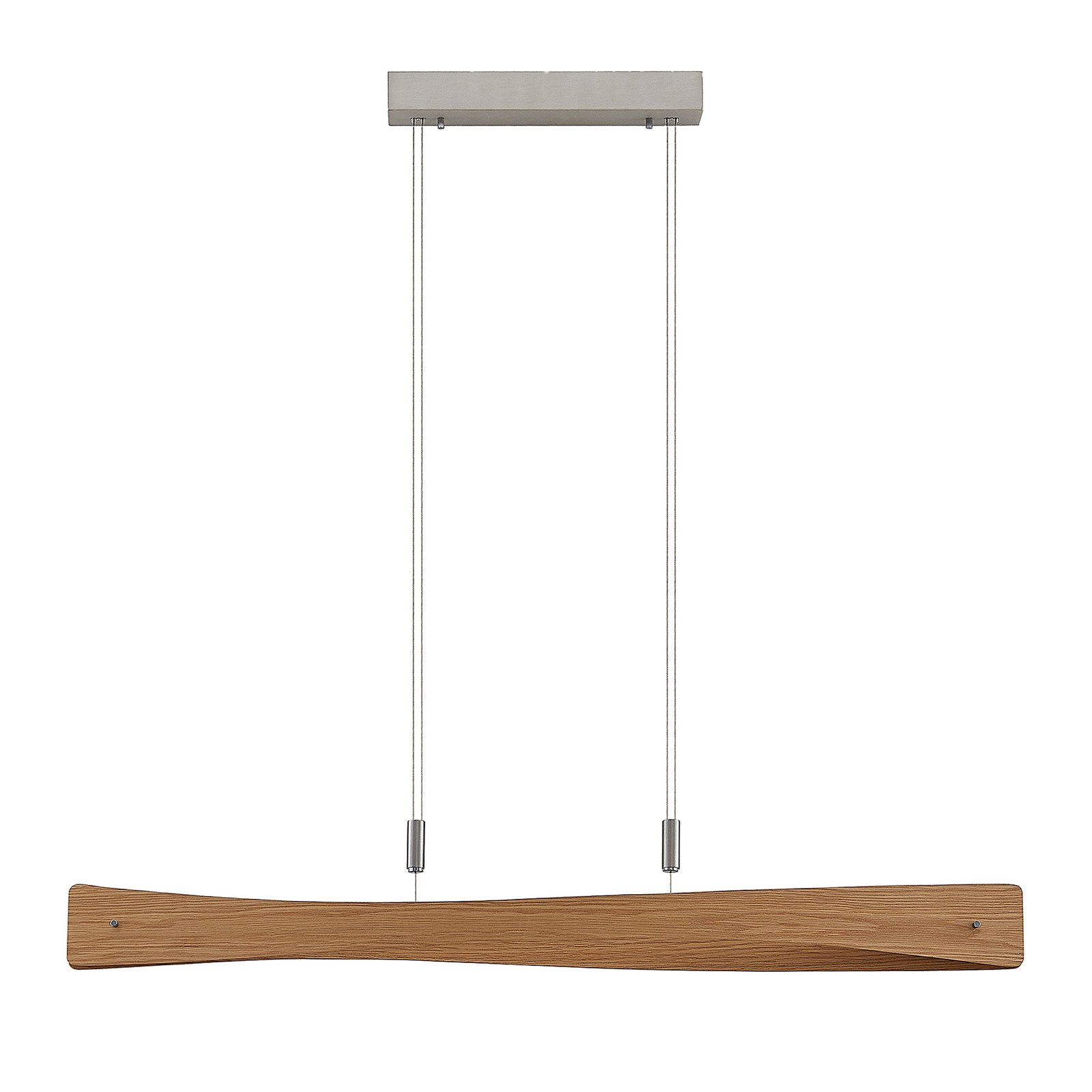 Lindby LED-Hängeleuchte Beazina, Eiche, Metall, 118cm
