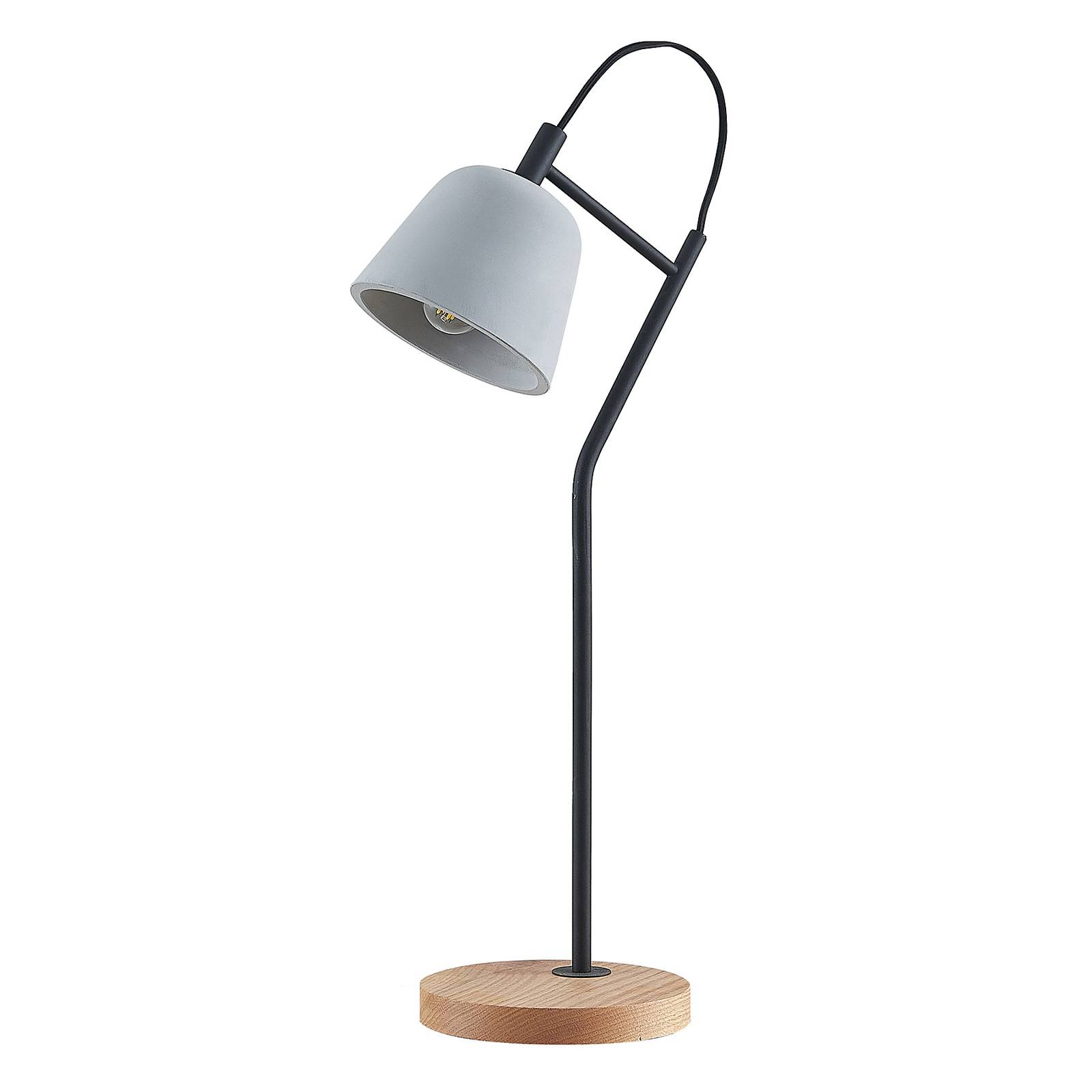 Lucande Otavis lampe à poser en béton et bois