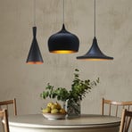 Magna pendant light, length 85 cm, black, metal, 3-bulb.