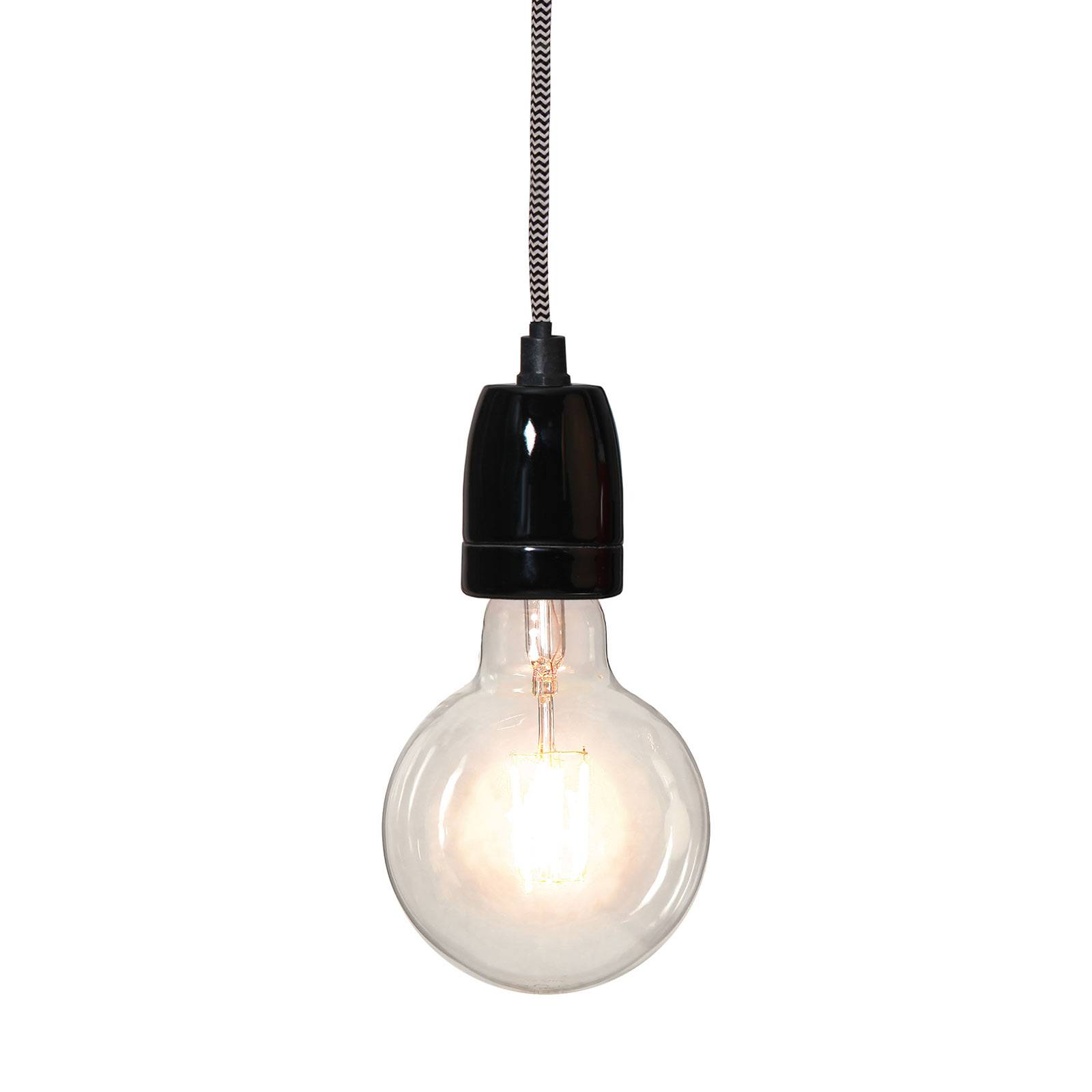 STAR TRADING Glaze E27 socket with cable, grey, plastic, E27, L: 500 cm