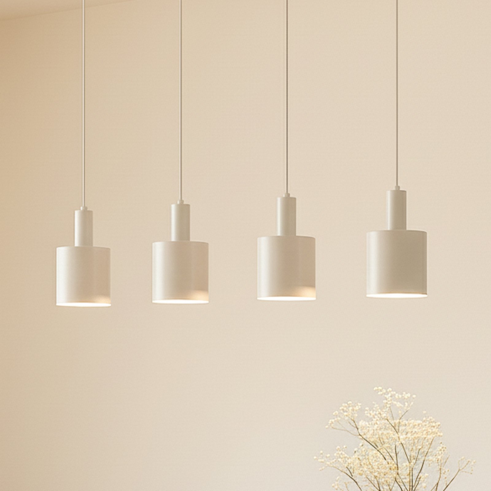 "Lindby" pakabinamas šviestuvas "Ovelia", smėlio spalvos, 4 žibintai, metalas,