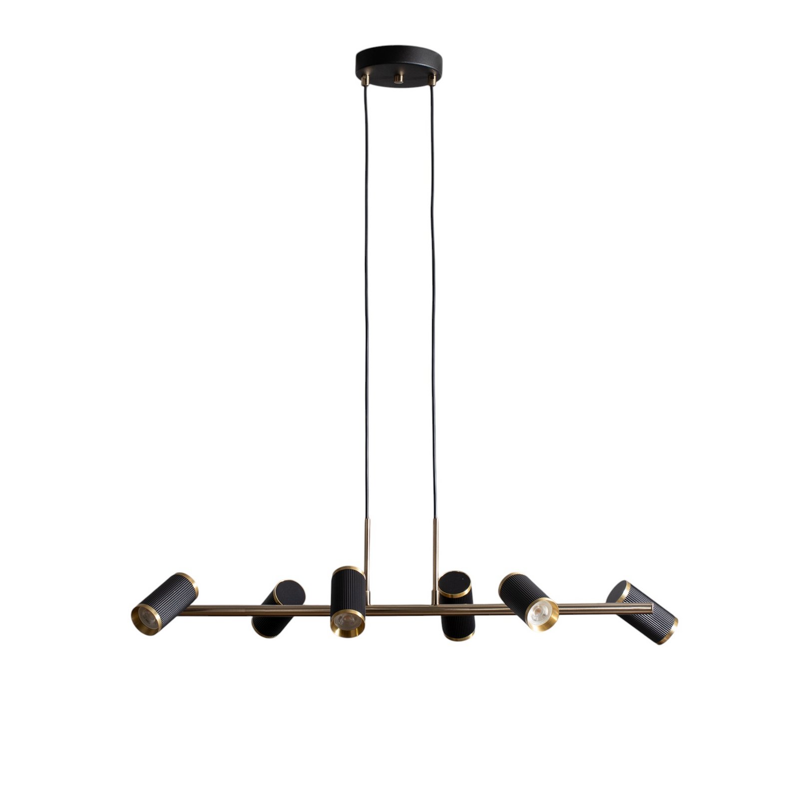 Hängelampe Lume schwarz/gold antik Länge 86 cm 6-flg. Metall