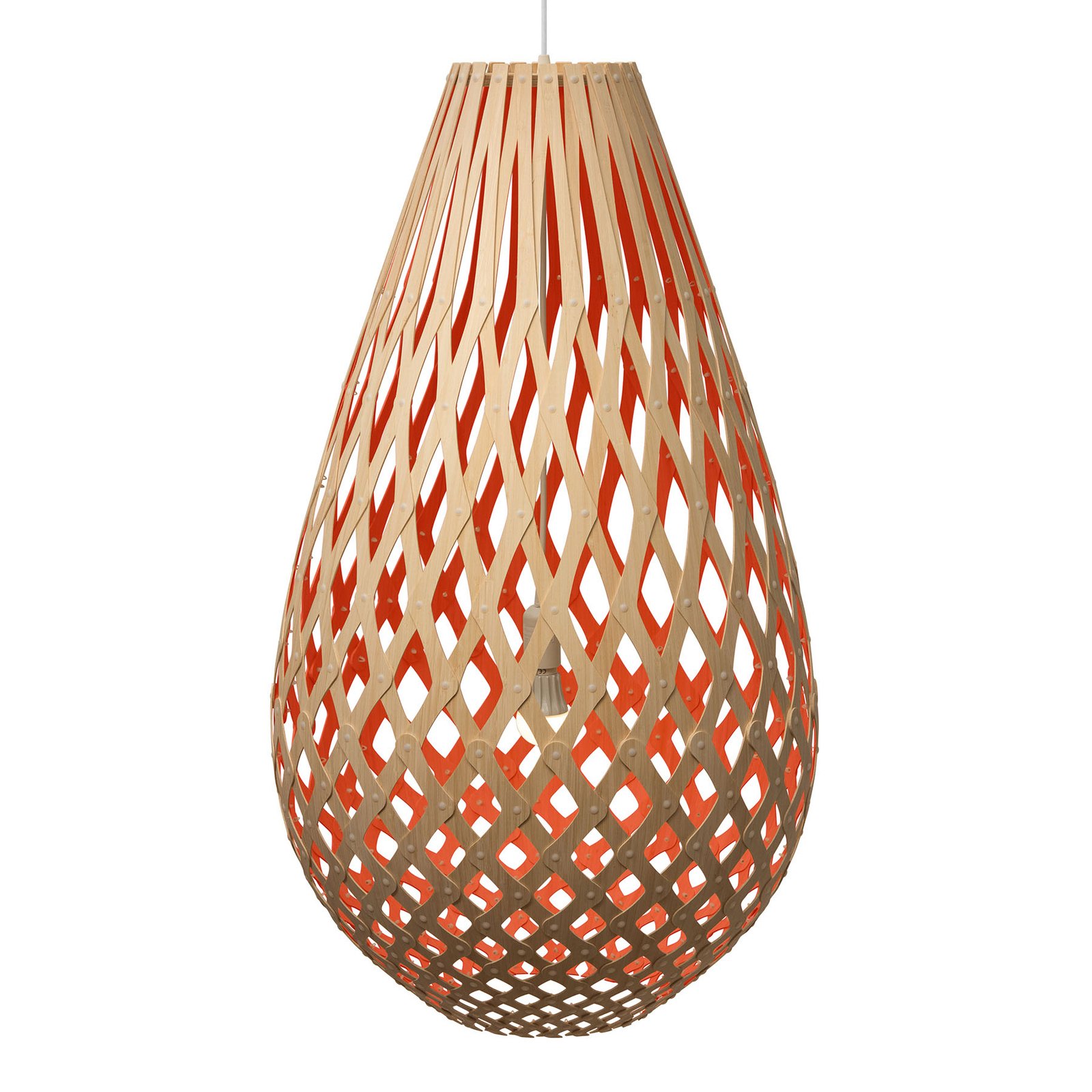 david trubridge Koura pendant lamp 75cm bamboo/red