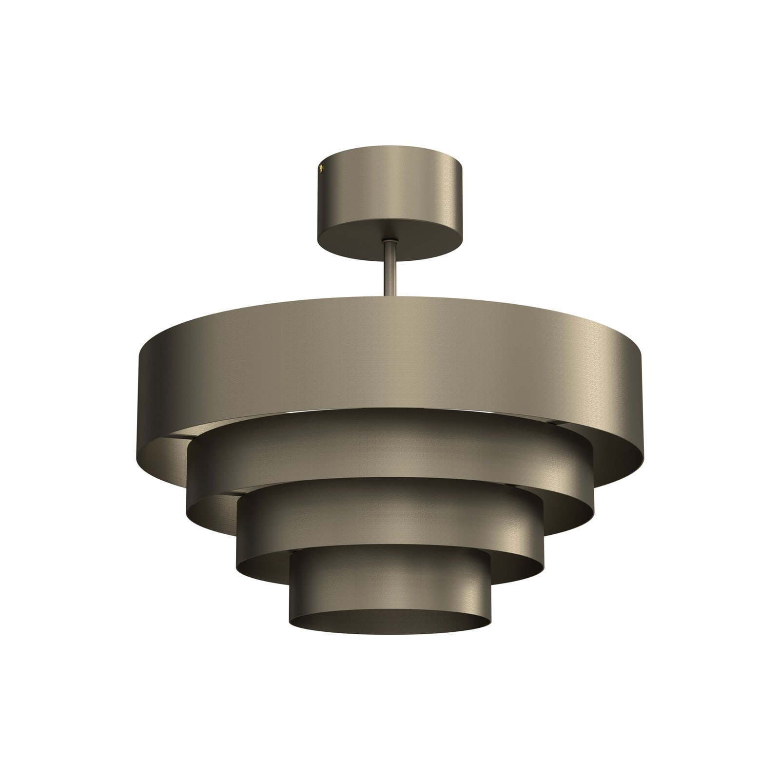 Rings ceiling light, titanium-coloured, steel, 1 x E27