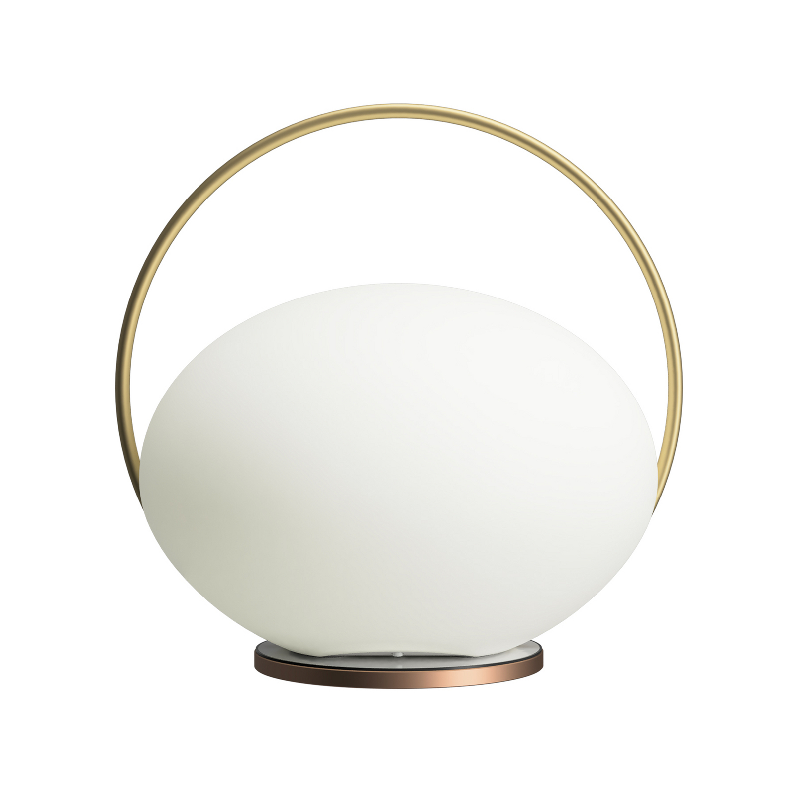 Orbit LED rechargeable table lamp, white/brass, IP44 CCT - UMAGE