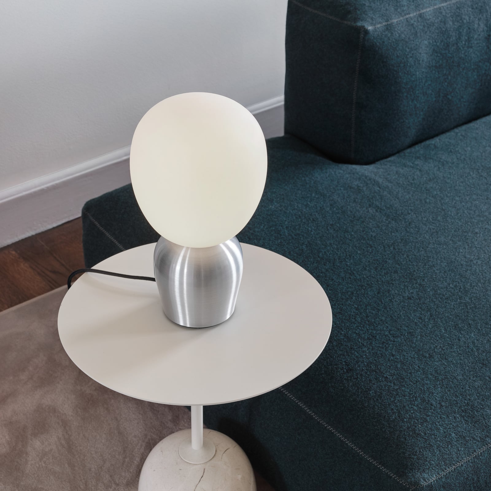 Lampe de table Buddy, argent, métal/verre, hauteur 33,5 cm - Belid