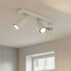 Spot de tavan Zoom, 3 becuri, gri-bej, oțel, GU10