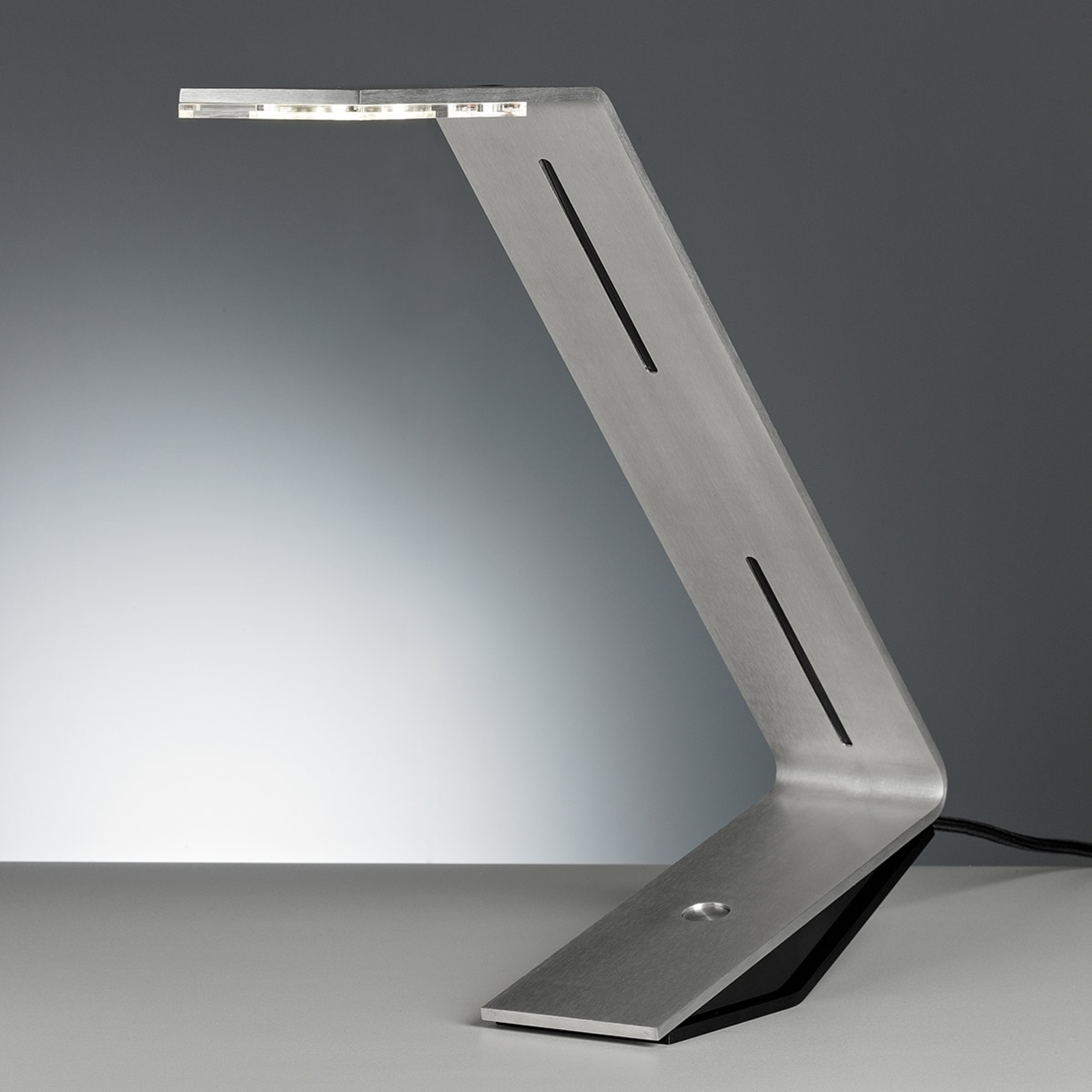 TECNOLUMEN Flad - LED-bordslampa, silvergrå