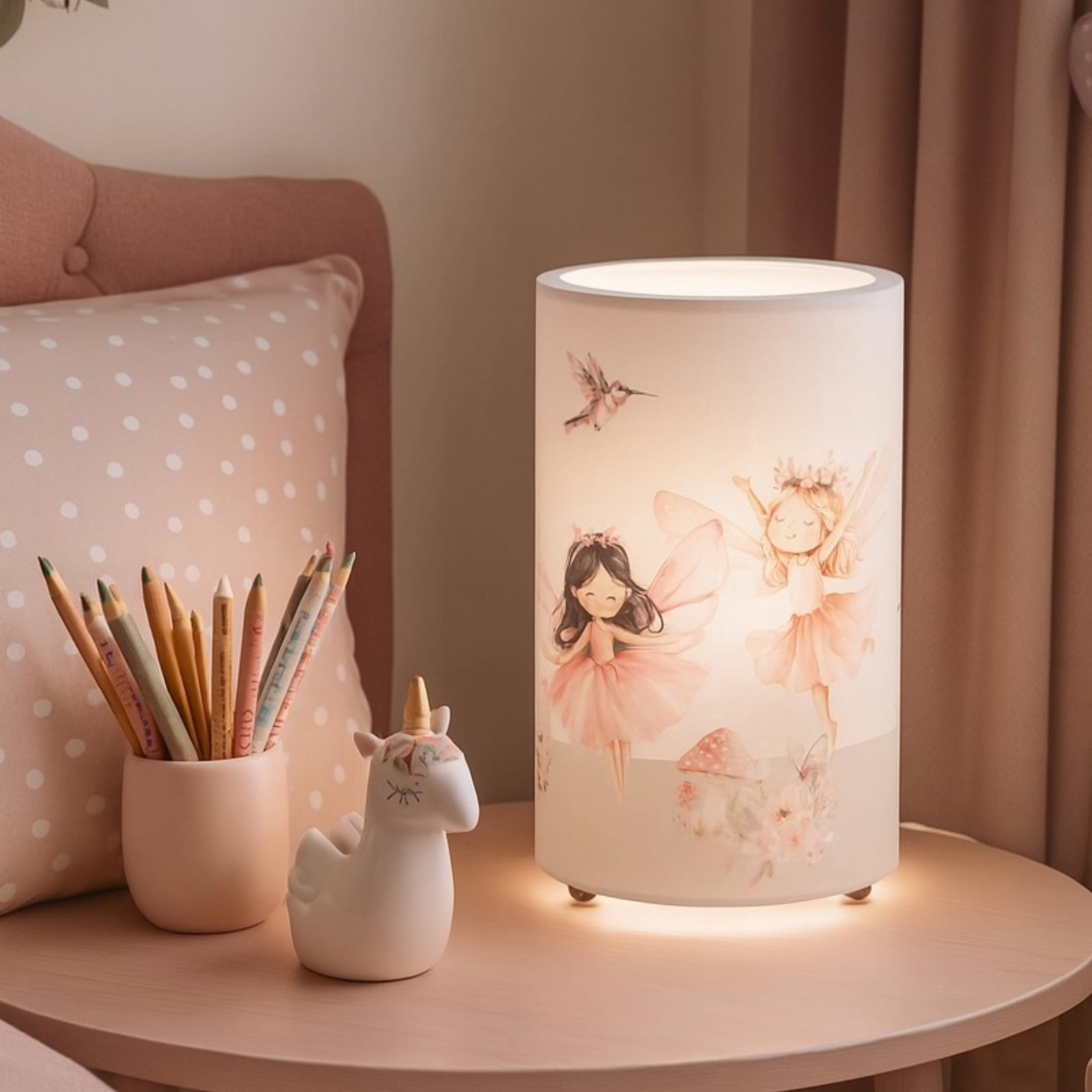 LED-laualamp „Feenwelt“, valge/roosa, kõrgus 25 cm