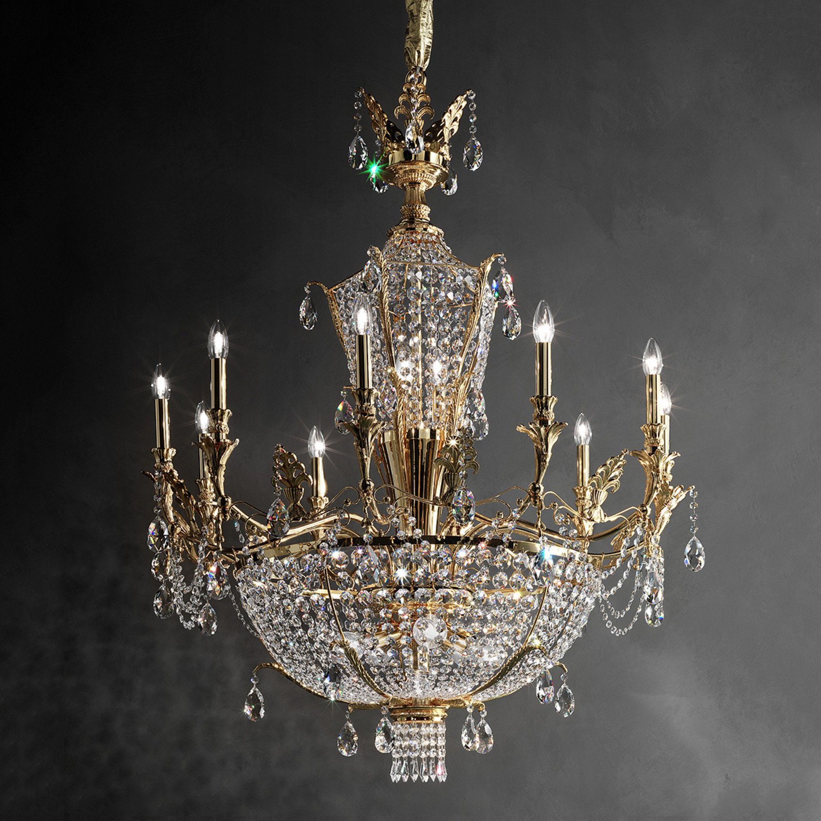 Masiero Candelabru Imperia - Camera de zi / sufragerie - auriu transparent - Metal