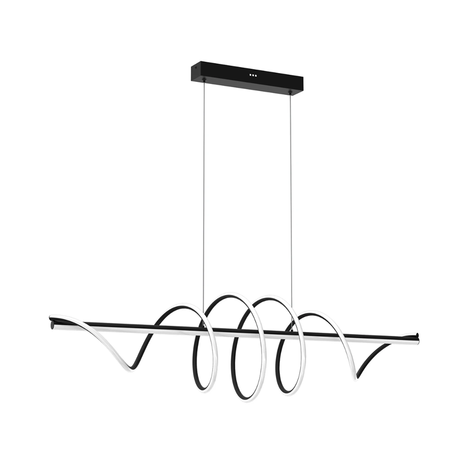 Závěsné světlo LED Twist, plast černý, 30 W, délka 110 cm