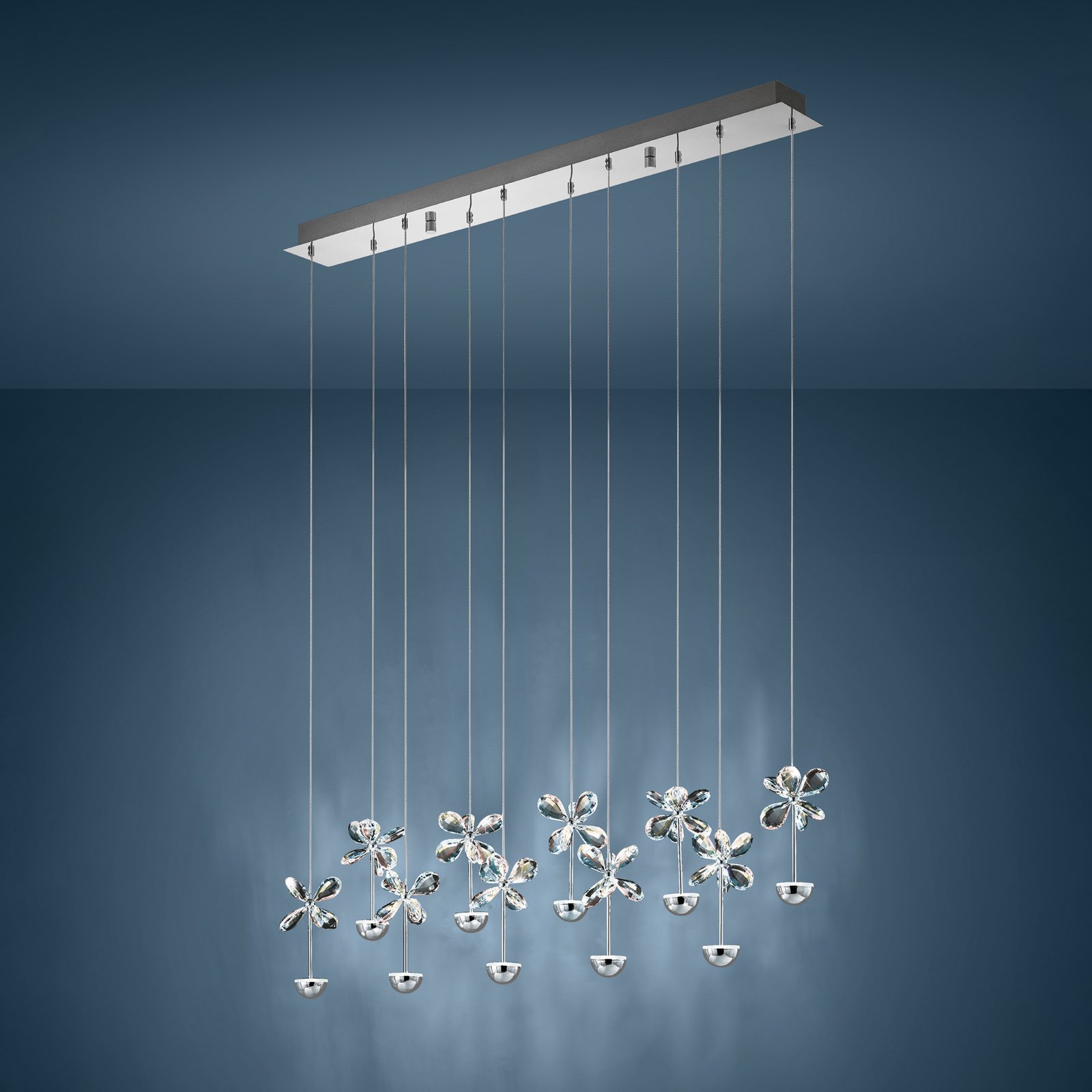 EGLO Stars Of Light LED pendant lamp Pianopoli, chrome, length 87 cm