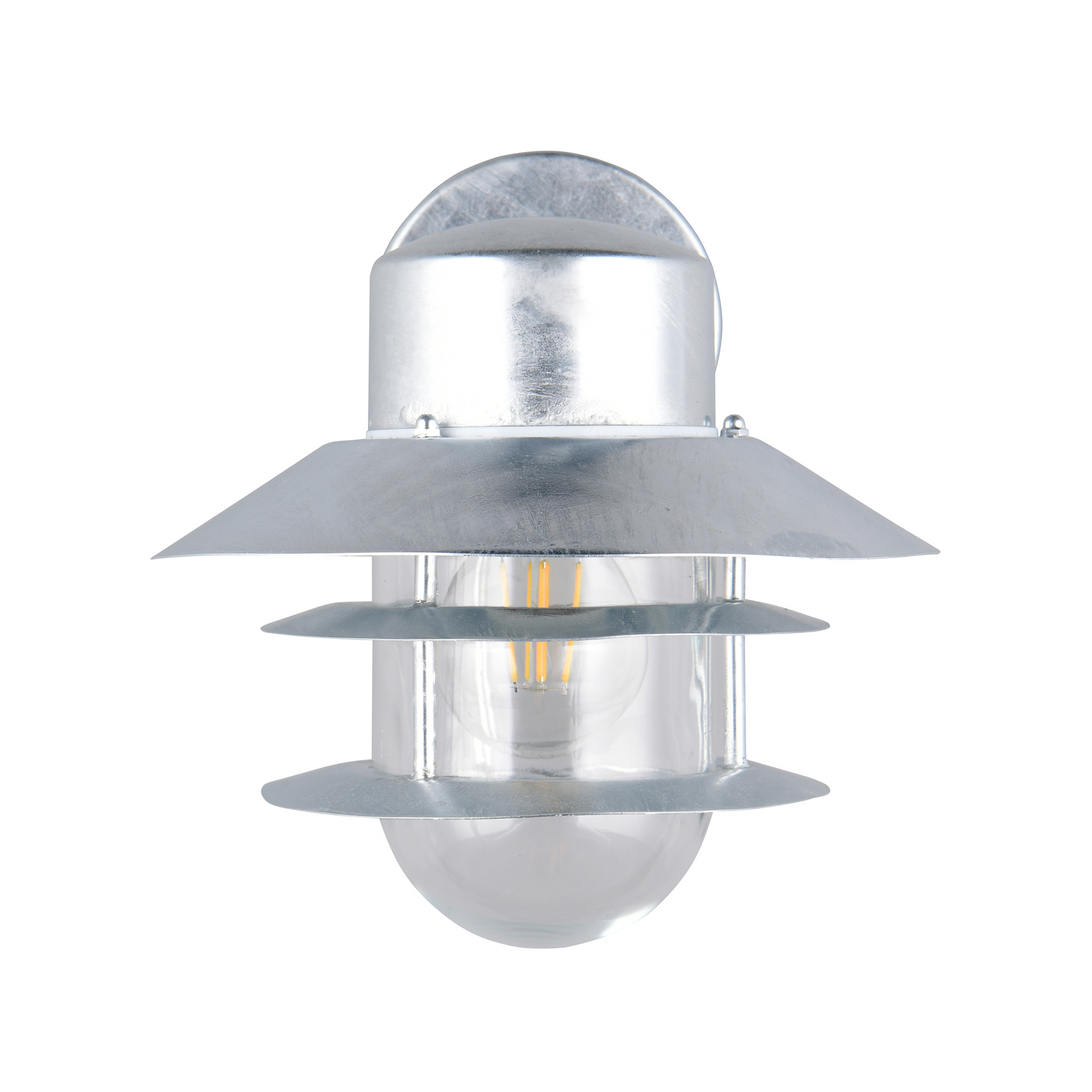 Vonkajšie nástenné svietidlo Ruvuuma v zinkovej farbe Ø 22 cm smerujúce nadol