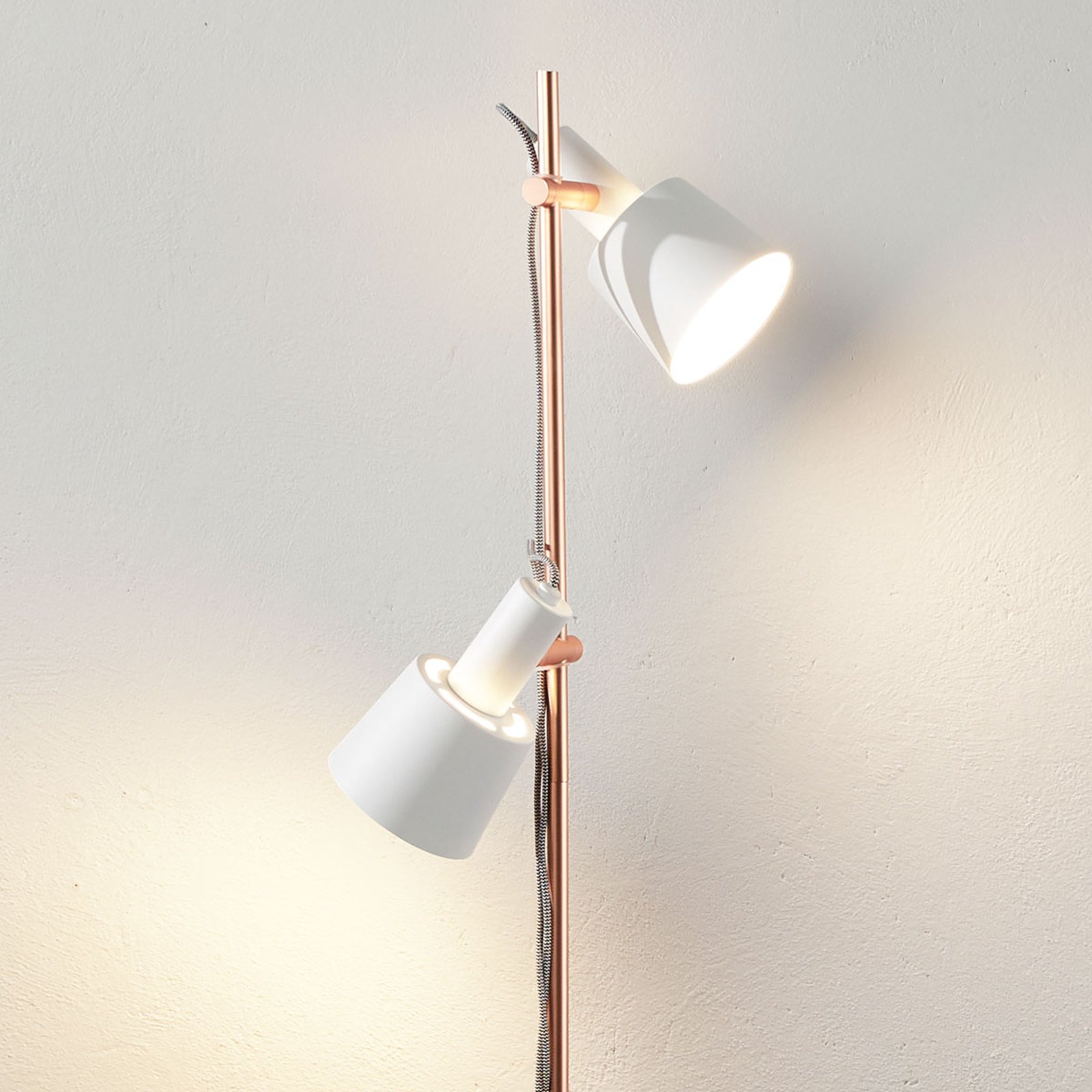 Haldar Floor Lamp White/Copper - Paulmann