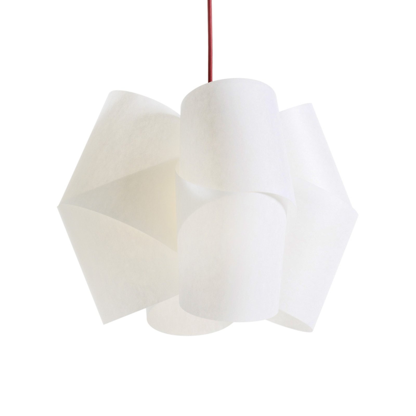 Candeeiro suspenso Julii, branco-vermelho, Ø 36 cm