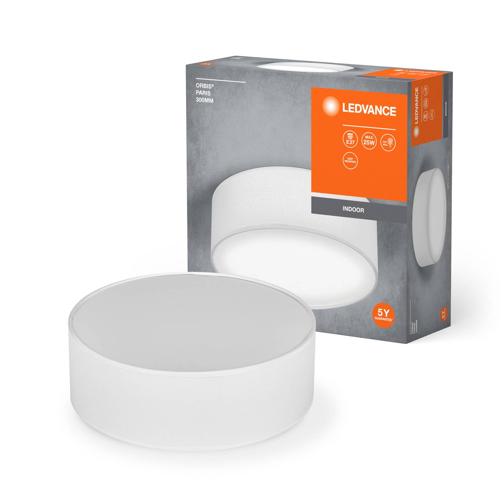 LedVANCE Orbis Paris lampa sufitowa Ø 30cm biała