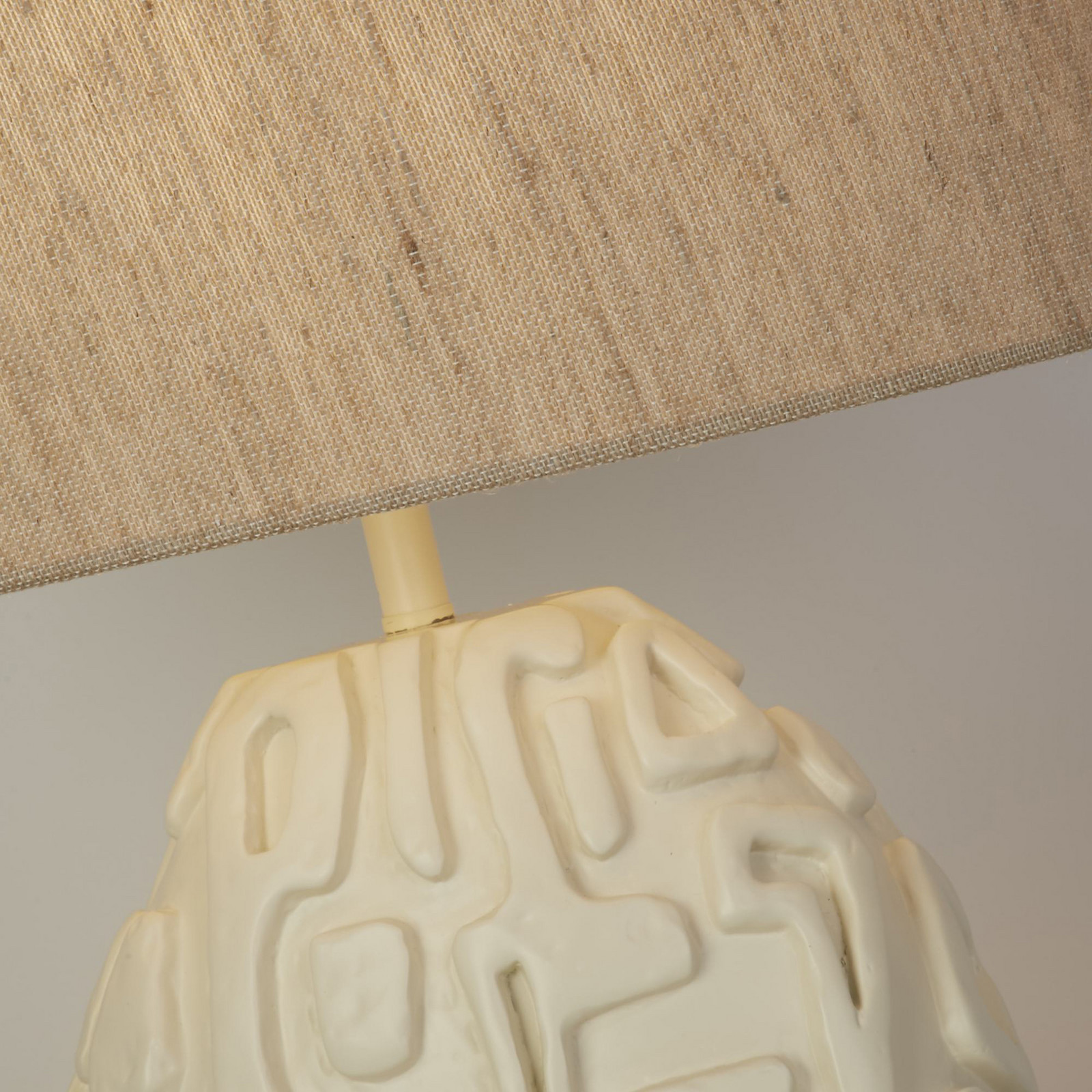 Searchlight Creme Candeeiro De Mesa Adelaide, Altura 59,5 Cm, Têxtil/Resina