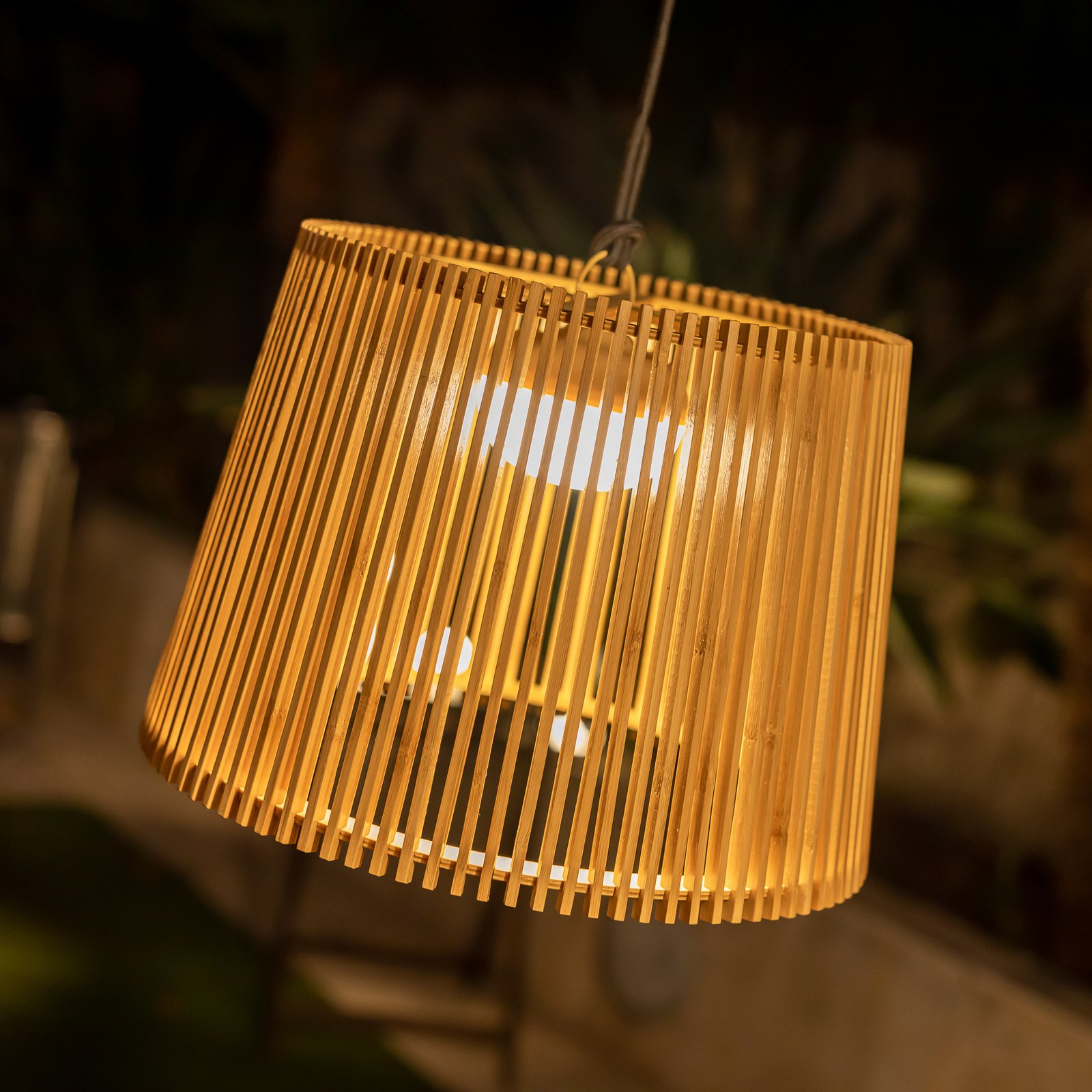 Newgarden Okinawa LED accu-buiten hanglamp bamboe