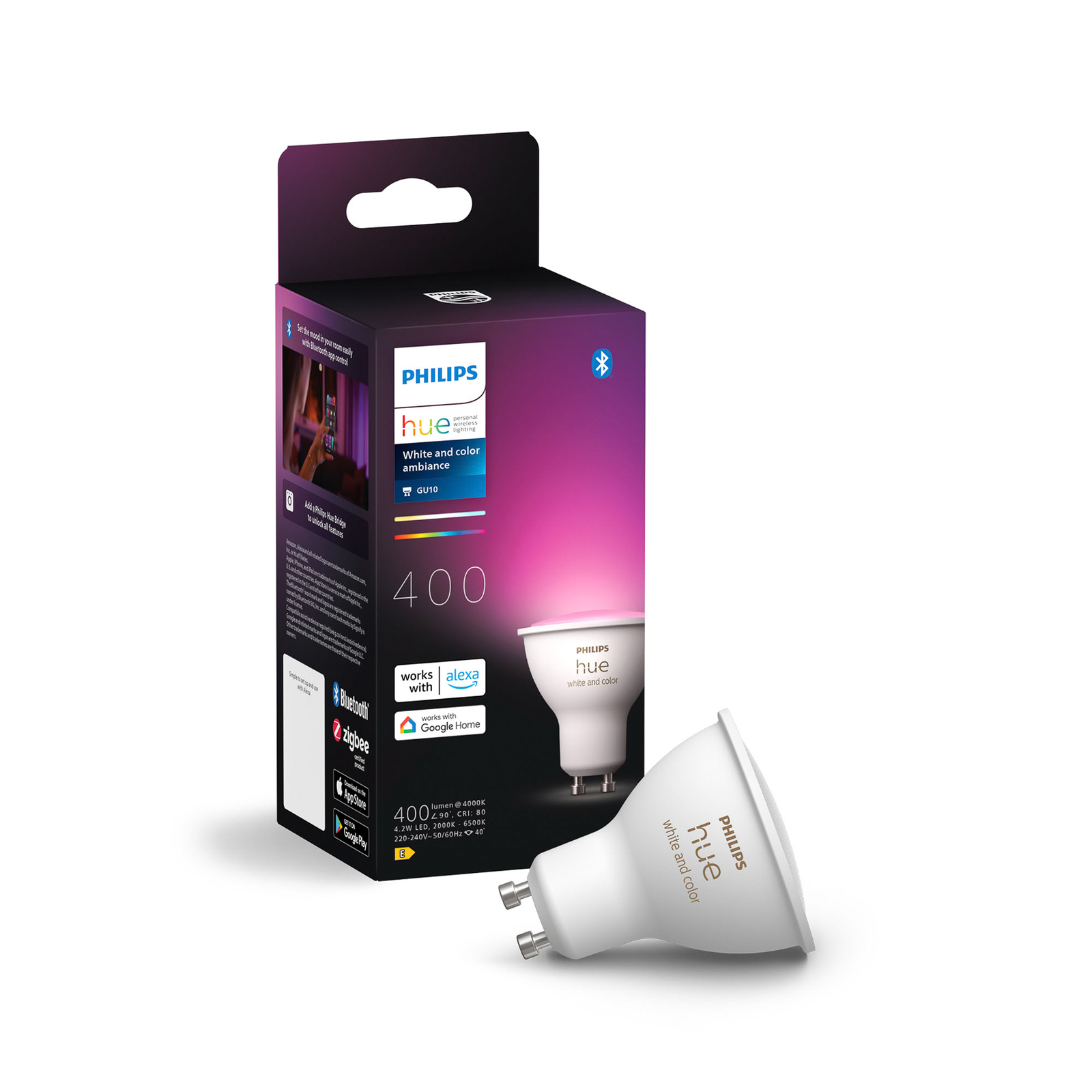 Philips Hue White & Color Ambiance Réflecteur LED GU10 4,2 W