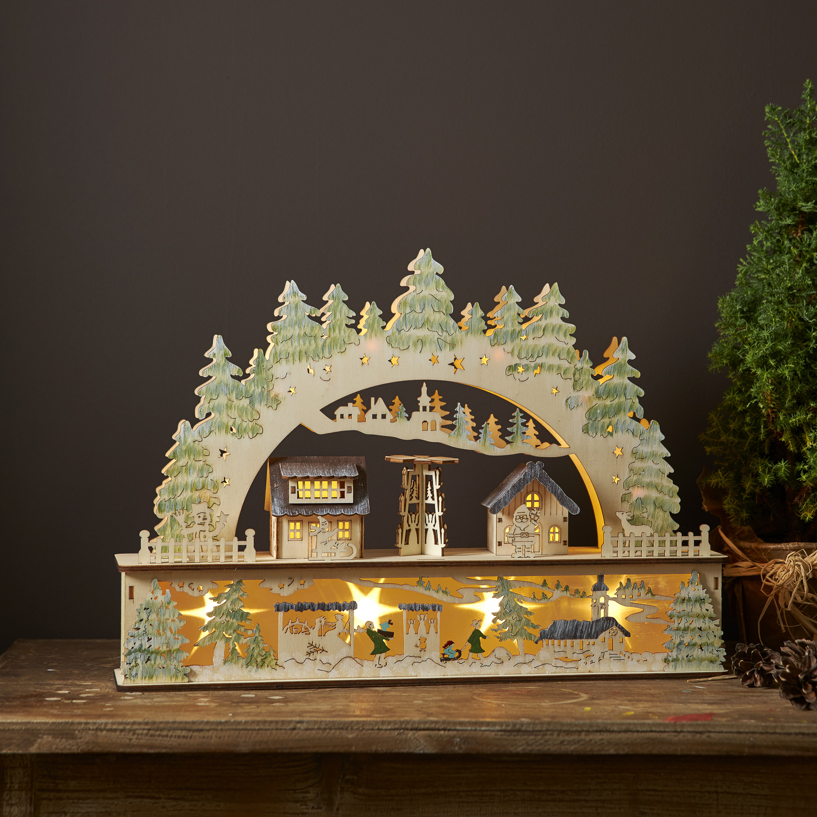 Bamberg Forest LED candle arch, battery