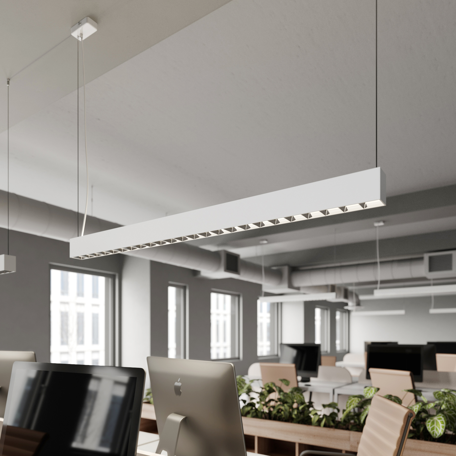 Arcchio Oden LED louvre light, up and downlight, for Workroom / Office, aluminium, plastic, 34 W, energy efficiency: A+, L: 120.4 cm, W: 5.6 cm, H: 7.5 cm