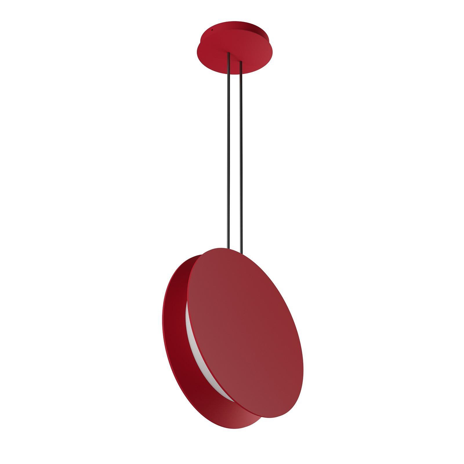 LED hanglamp Yo-Yo, rood, 2.700 K, aluminium, PMMA, dimbaar