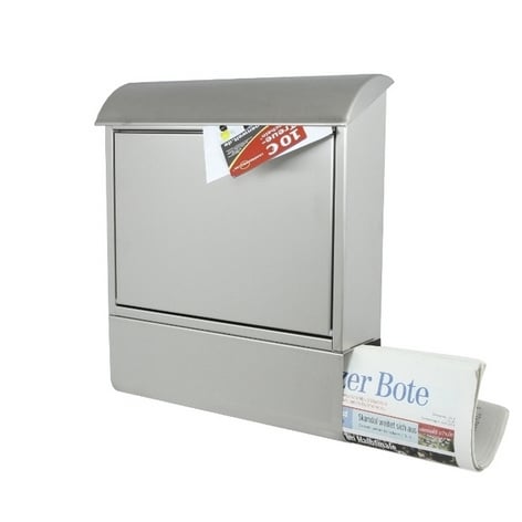 Briefkasten Edelstahl mit Zeitungsfach