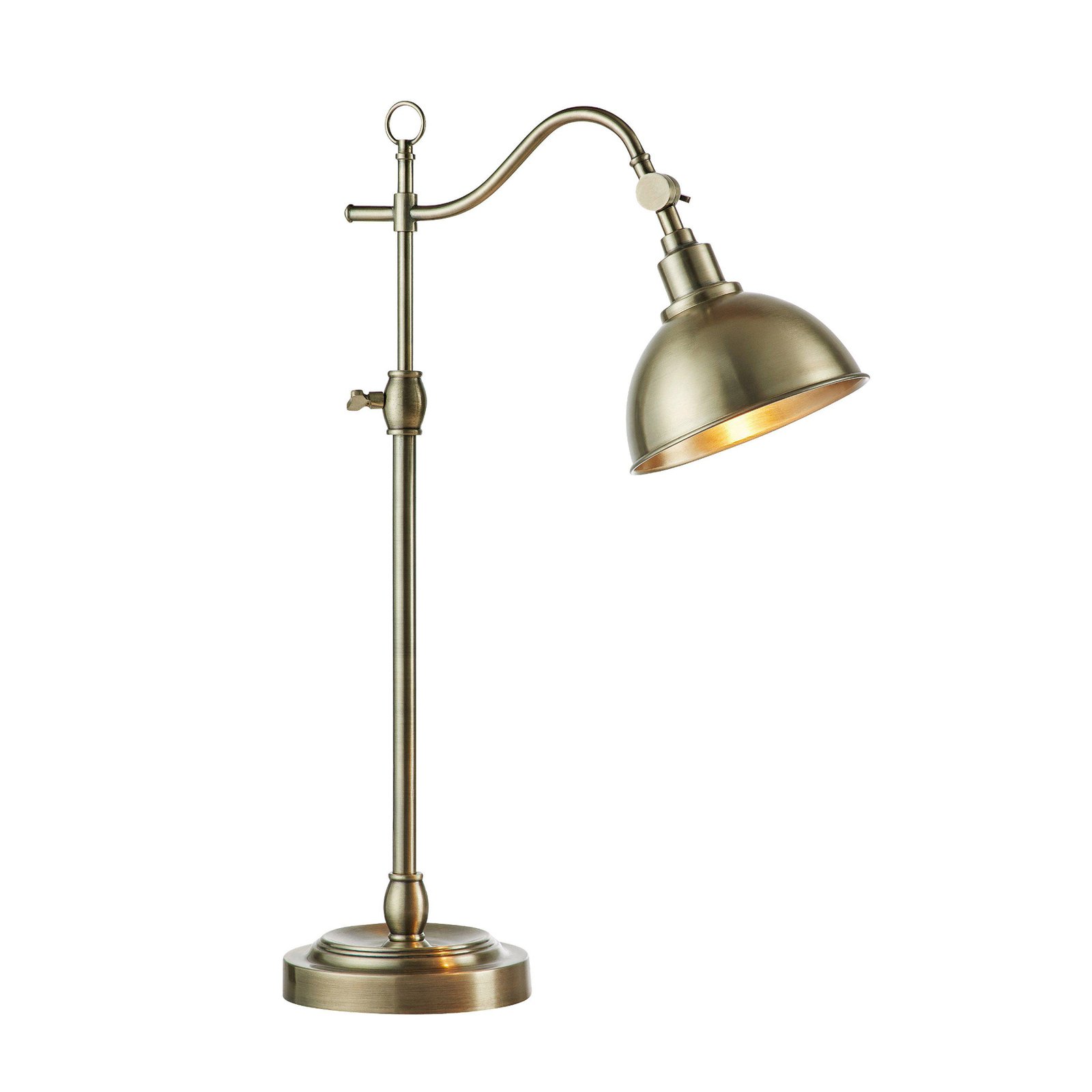 Lampe à poser Domego, argent antique, fer, hauteur 74 cm