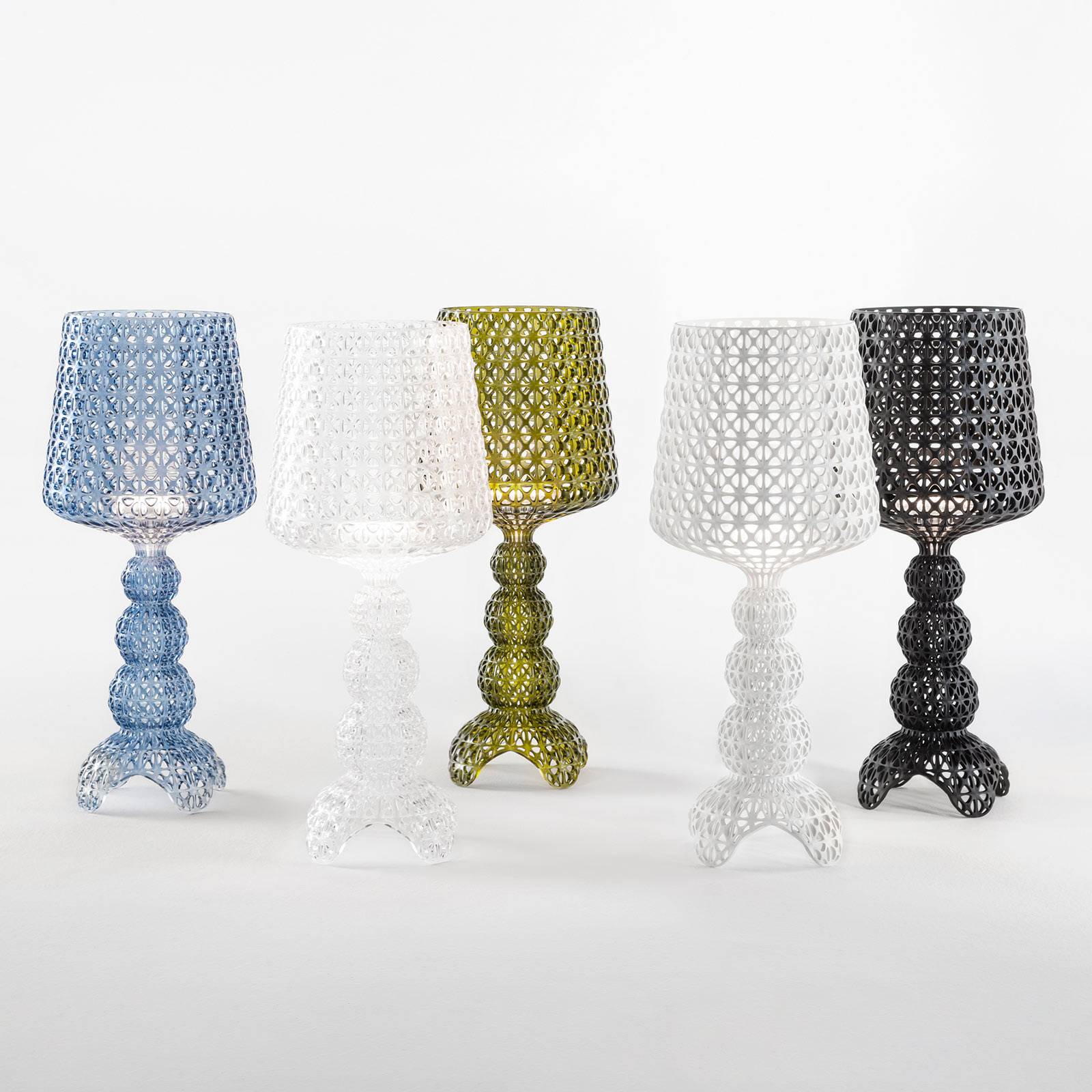 Kartell lampa stołowa LED Mini Kabuki, czarna, wysokość 70 cm