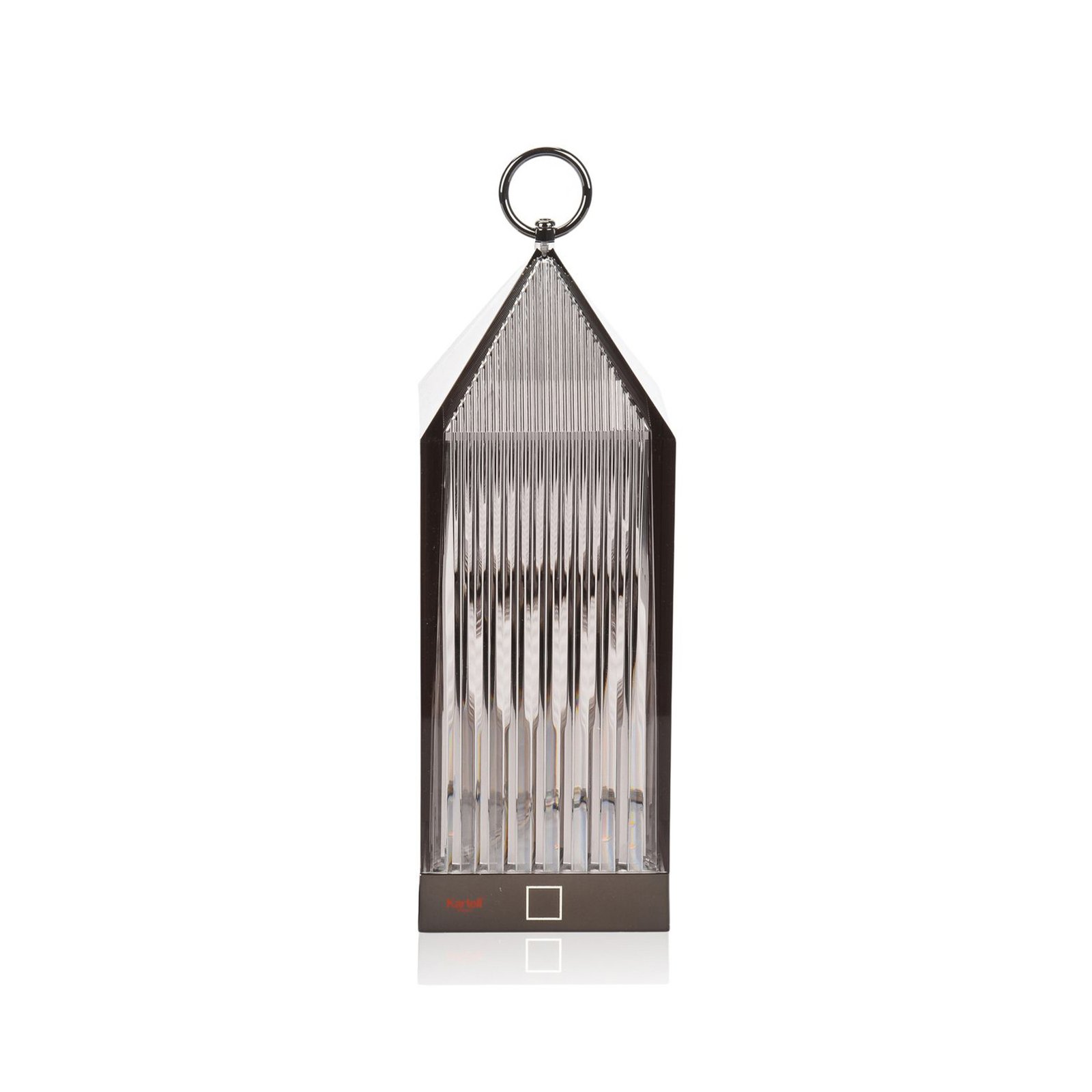 Kartell LED-Akku-Tischlampe Lantern, rauch, recycelt, IP54