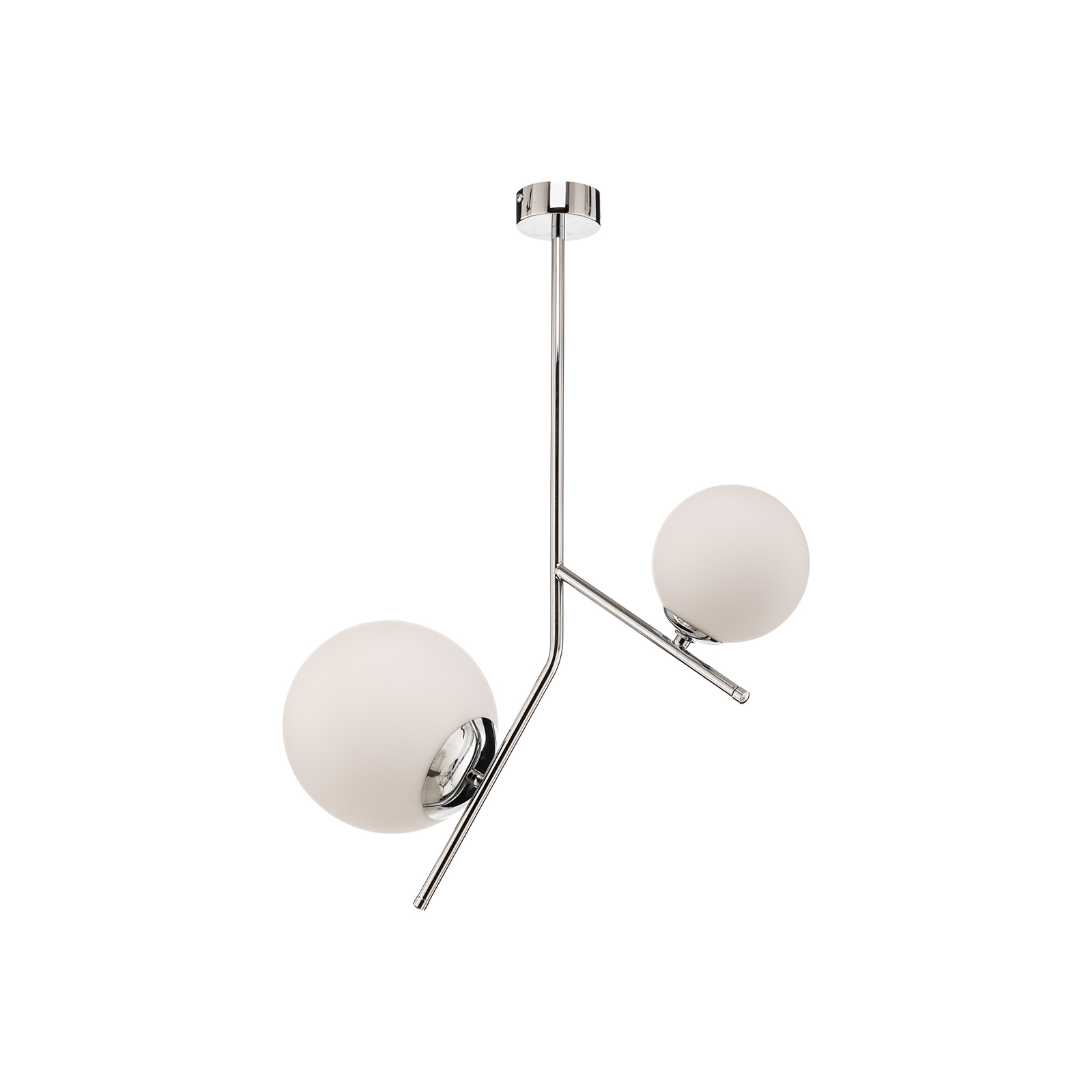 Lunio hanging lamp, two-bulb, chrome