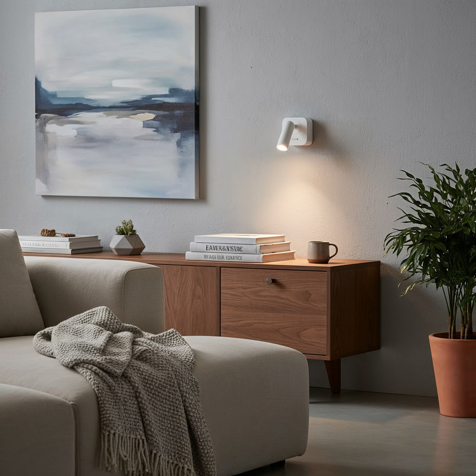 Ideal Lux LED προβολέας τοίχου Bean, λευκό, πλάτος 7 cm, μέταλλο