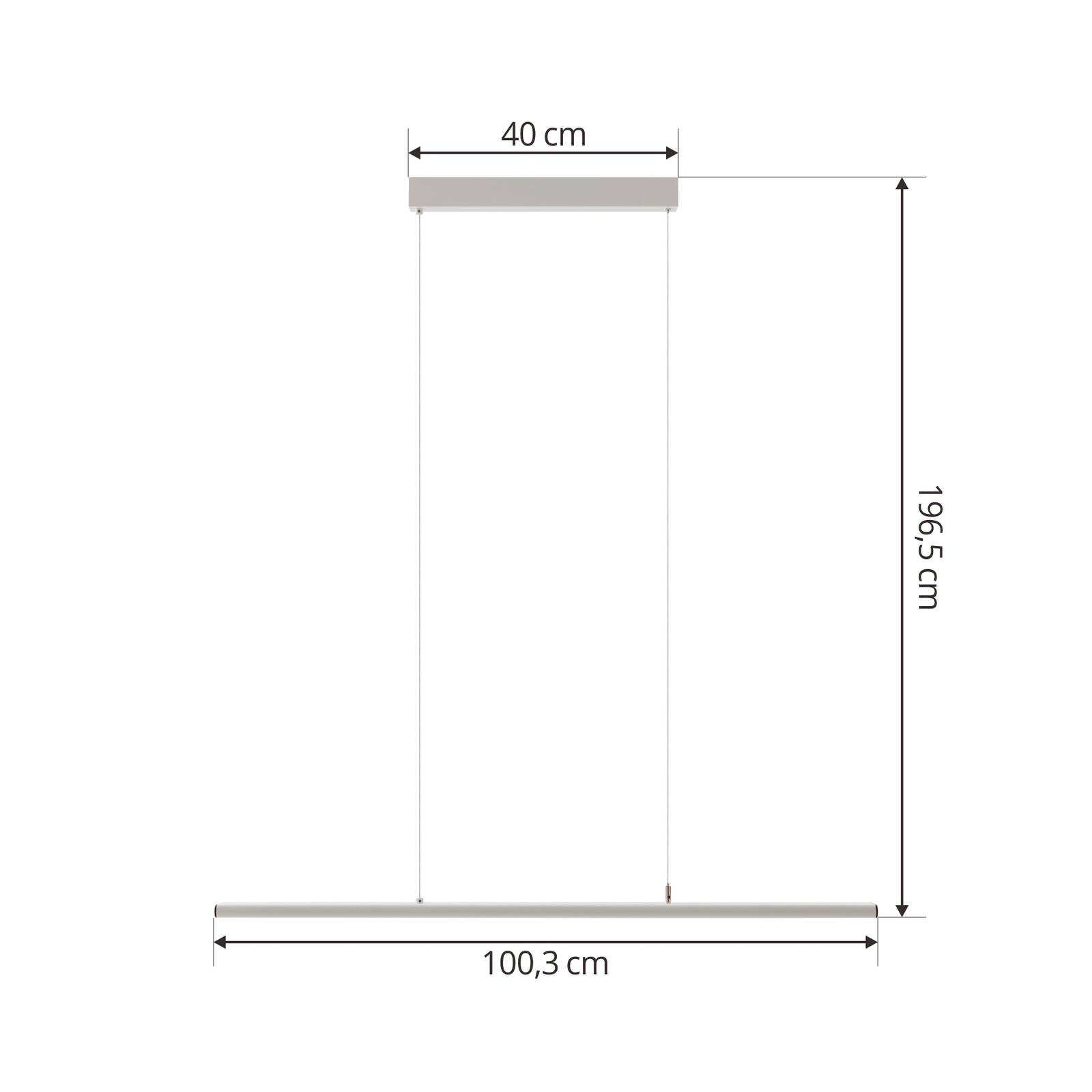 Prios Zyair lampa wisząca biurowa LED, biała