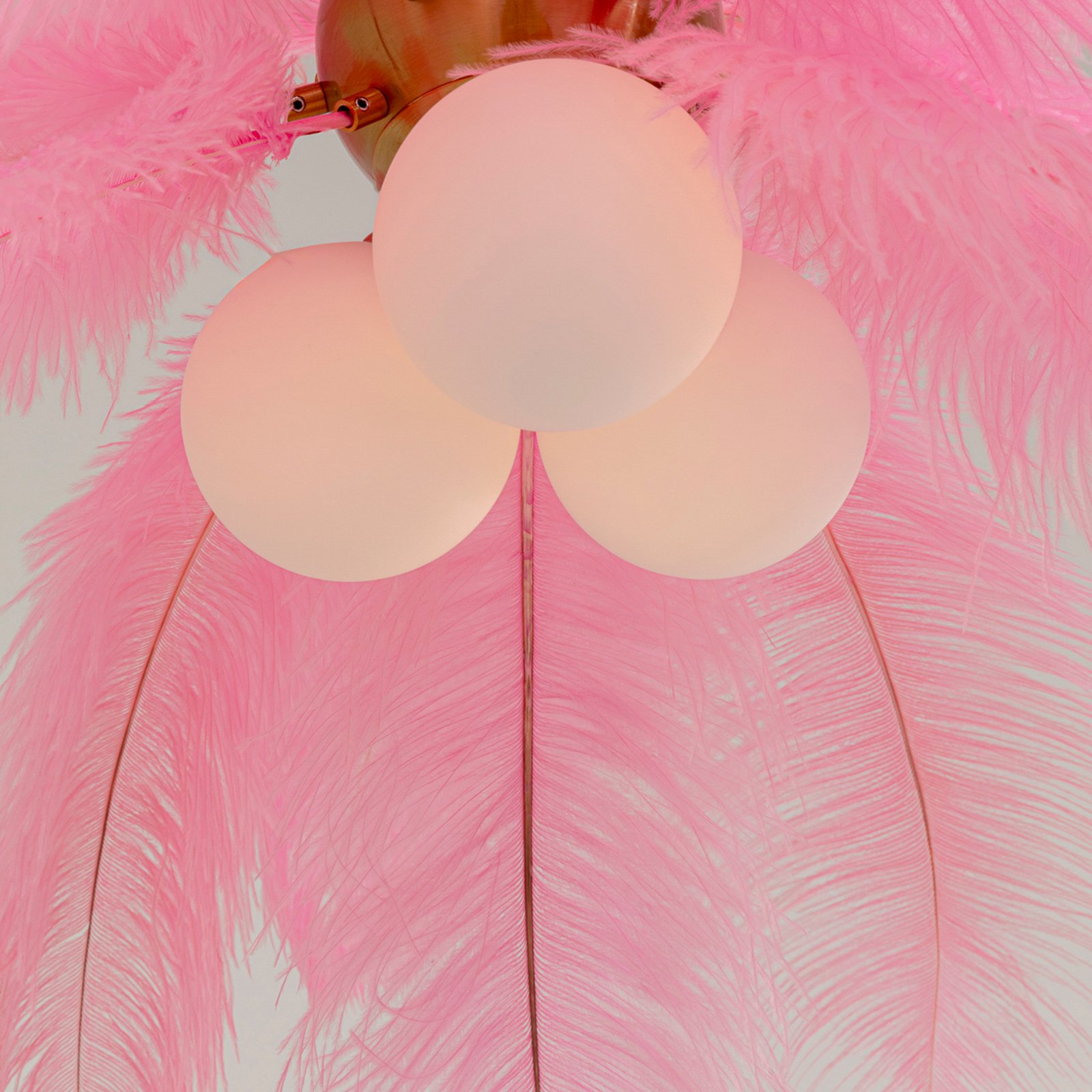 Lámpara colgante KARE Feather Palm, rosa, plumas, Ø 87 cm, G9 Lámpara colgante KARE Feather Palm, rosa, plumas, Ø 87 cm, G9
