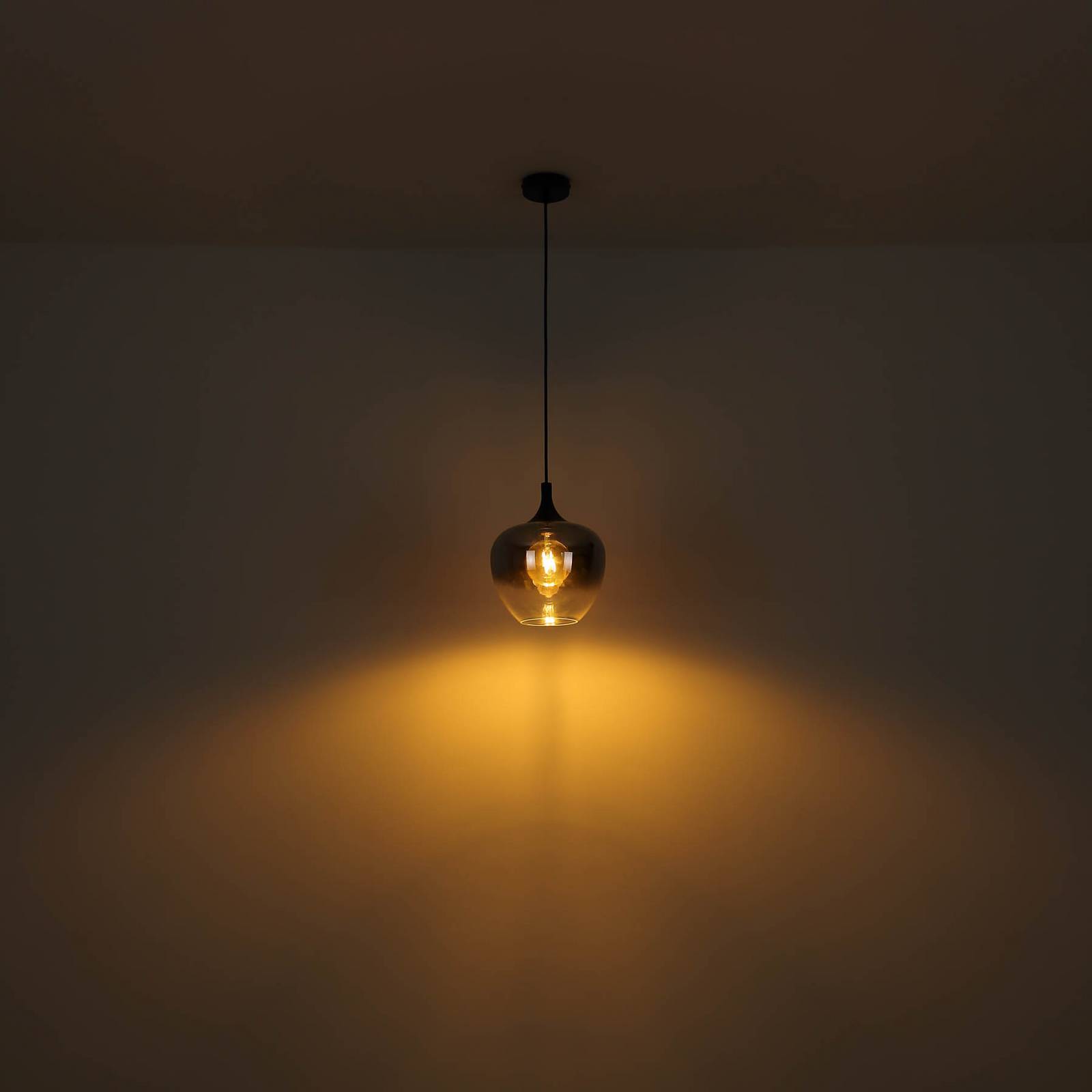 Lampa wisząca Maxy, Ø 29 cm, dymny szary, szkło