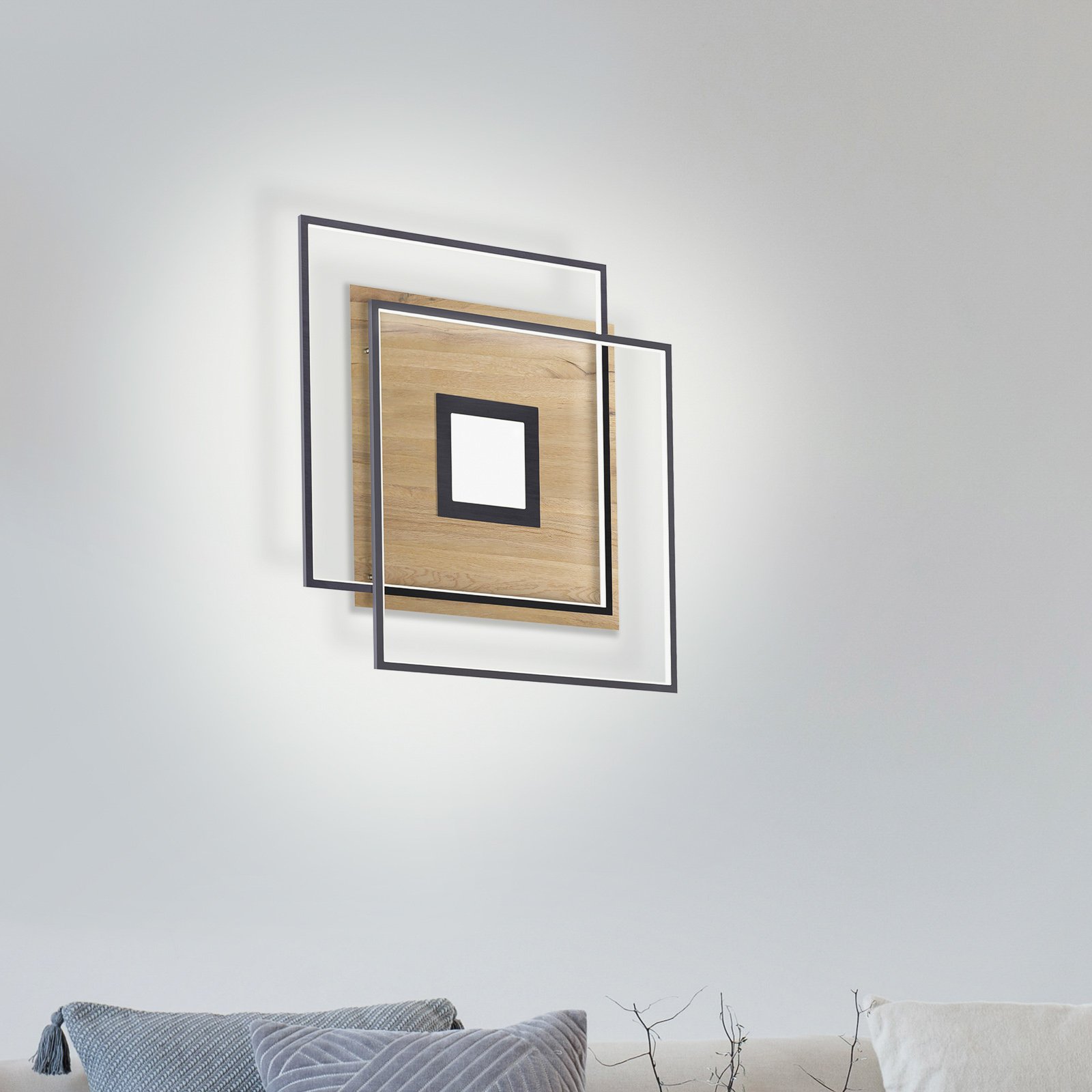 Paul Neuhaus Q-AMIRA lampa sufitowa LED, drewno