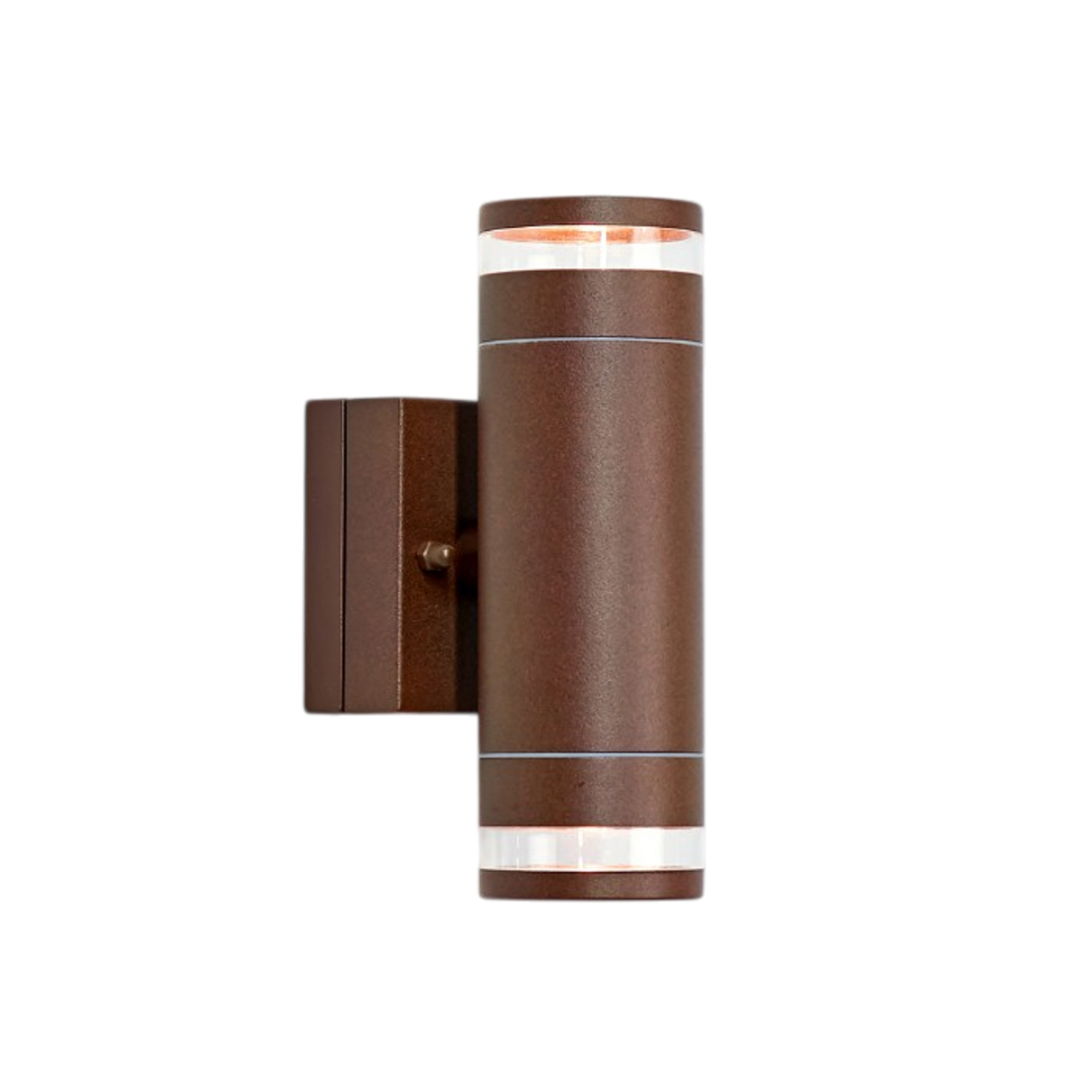Luno LED buiten wandlamp, bruin, 2-lamps, IP65, dimbaar.